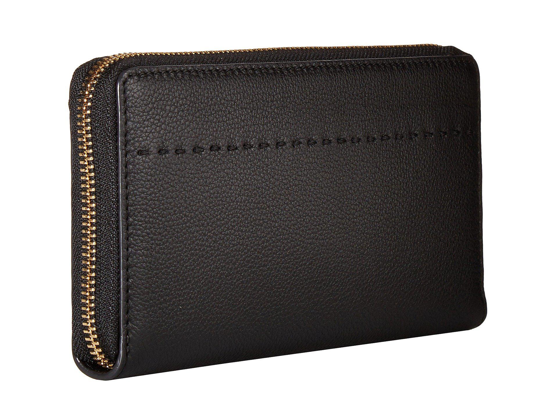 Tory Burch Leather Mcgraw Zip Continental Wallet in Black Lyst