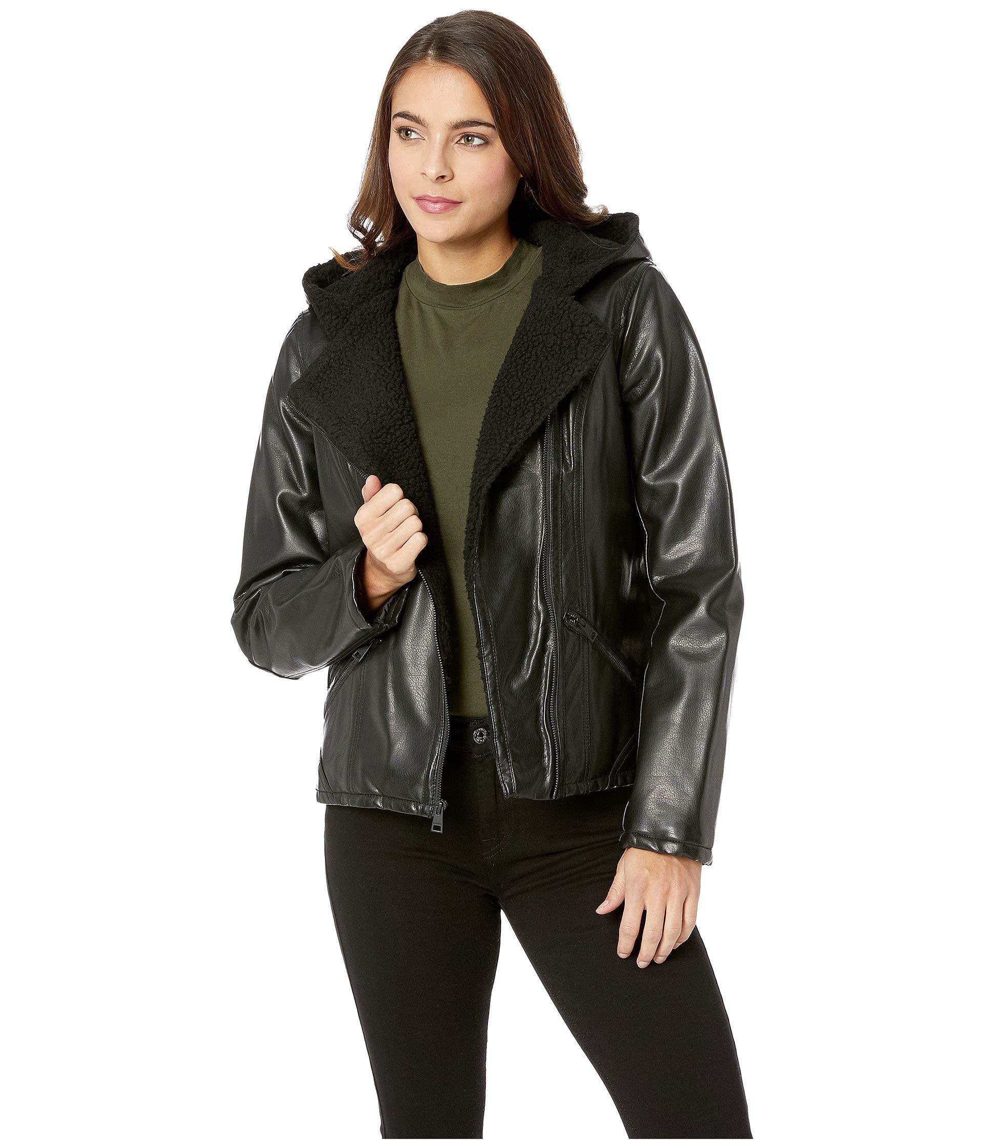 levis black fur jacket