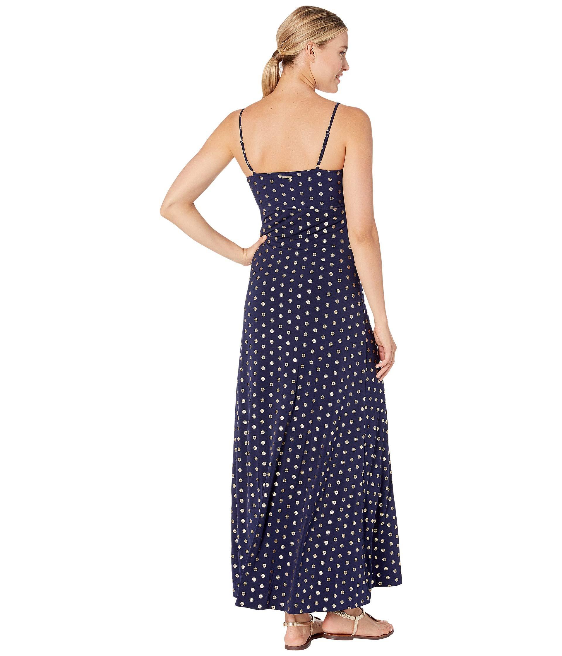 MICHAEL Michael Kors Mini Medal Foil Maxi Dress (true Navy/gold) Women's  Clothing in Blue | Lyst