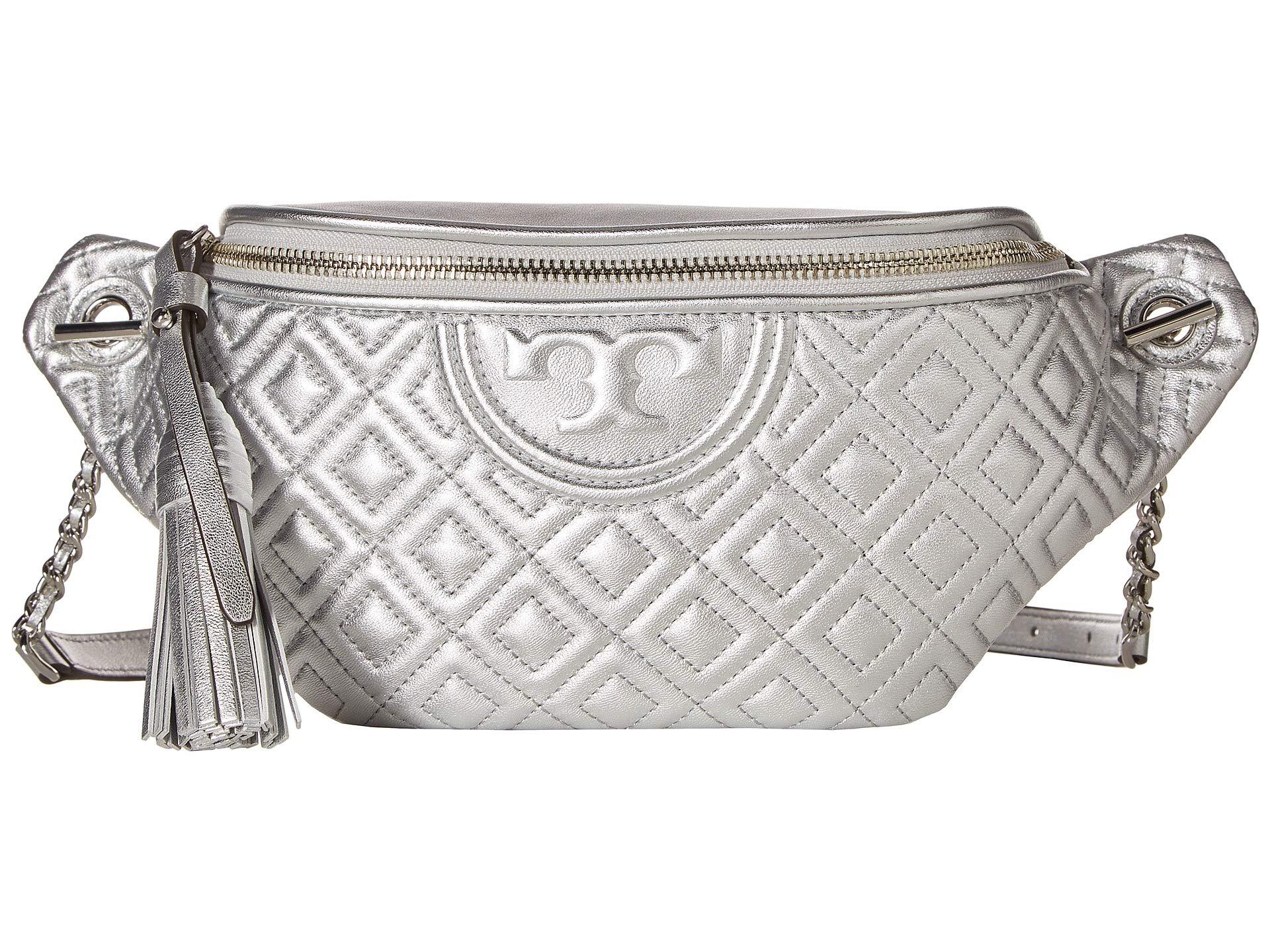 Tory Burch Fleming Metallic Belt Bag (silver) Handbags | Lyst