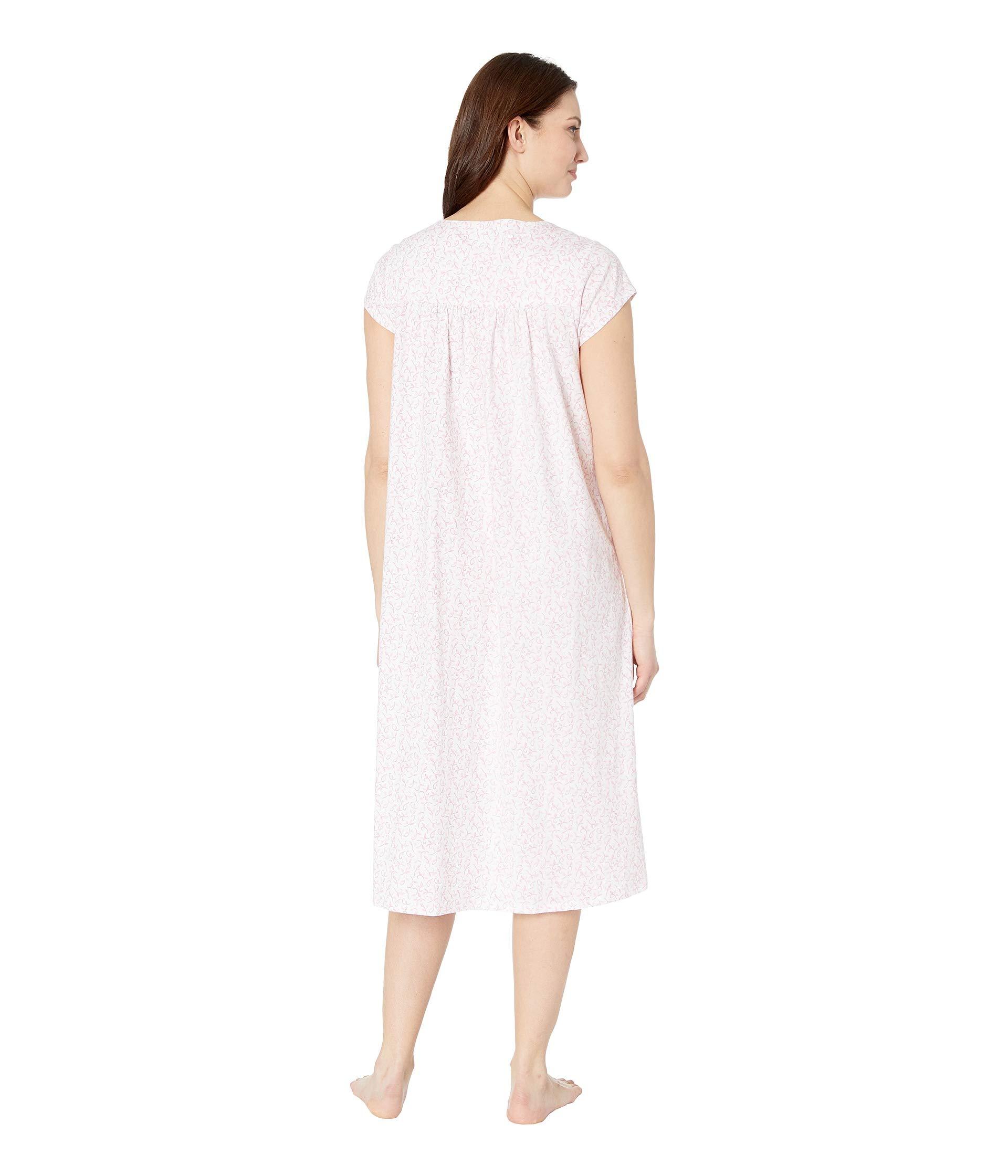 Lyst Eileen West Cotton Jersey Ballet Nightgown (white Rose Leaf