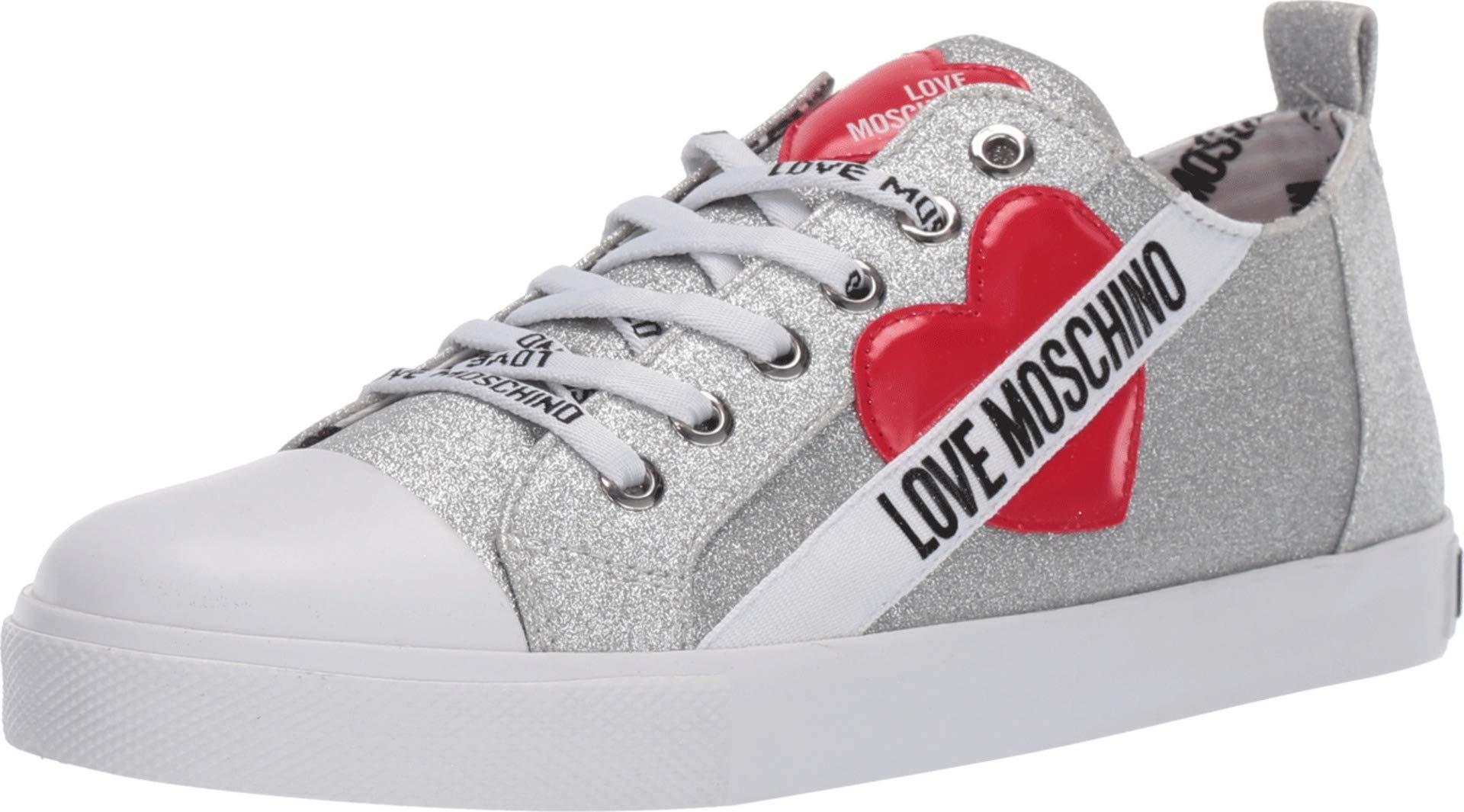 Love Moschino Synthetic Glitter Shoes in Silver (Metallic