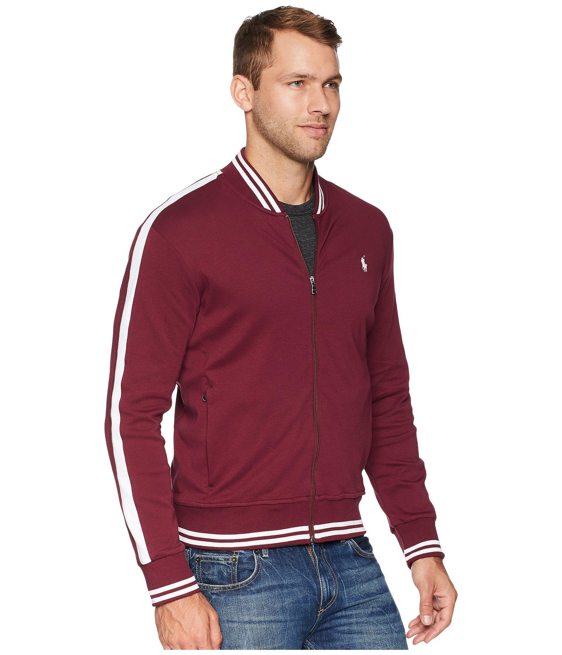 Polo Ralph Lauren Cotton Big Tall Interlock Track Bomber Jacket (polo Black) Men's Clothing in 