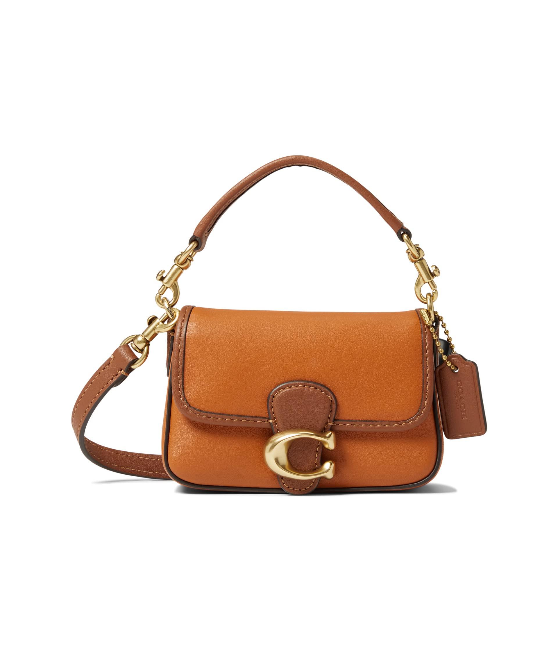 COACH Color-block Leather Micro Soft Tabby in Brown