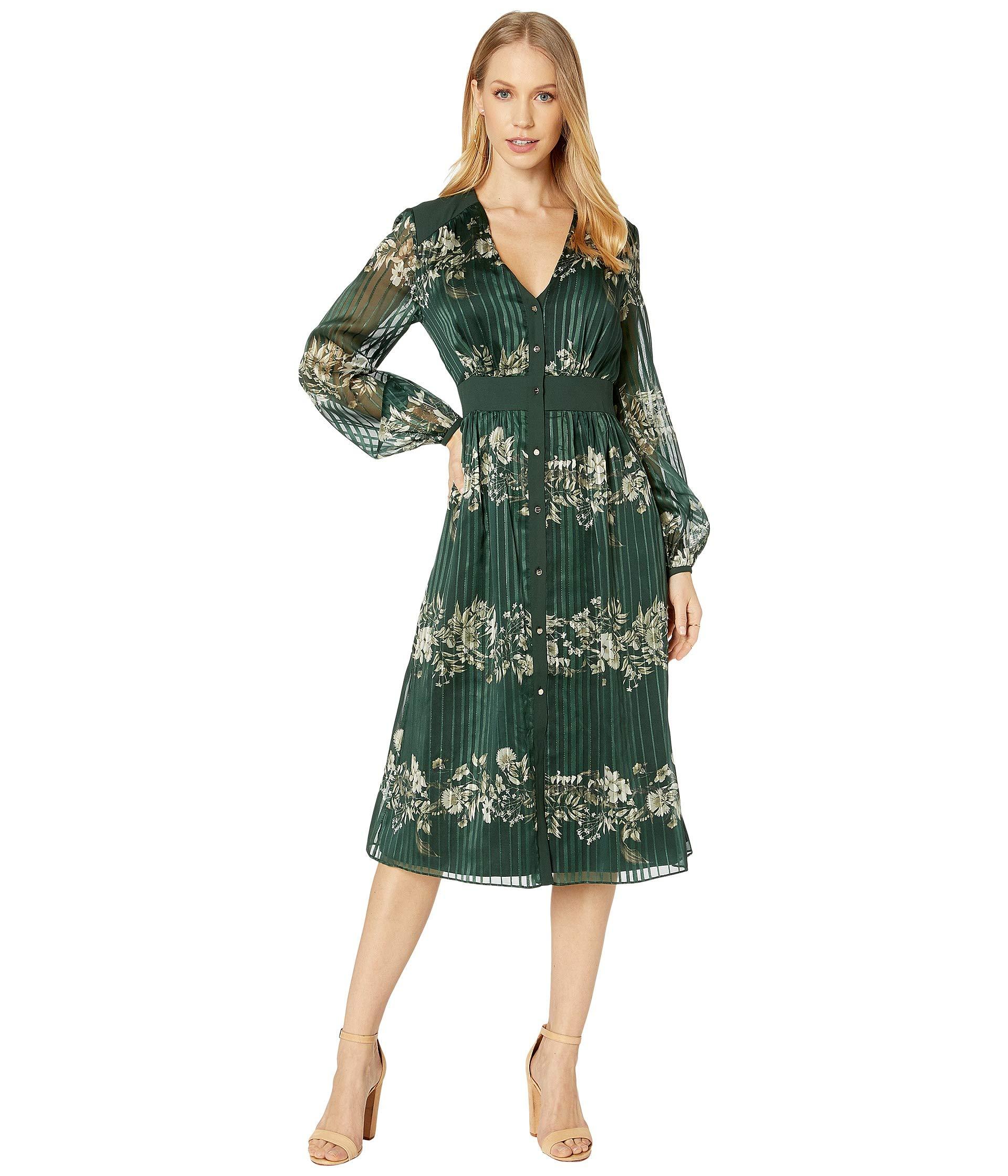 Ted Baker Synthetic Delyla Meadowsweet Longsleeve Midi Dress in Dark
