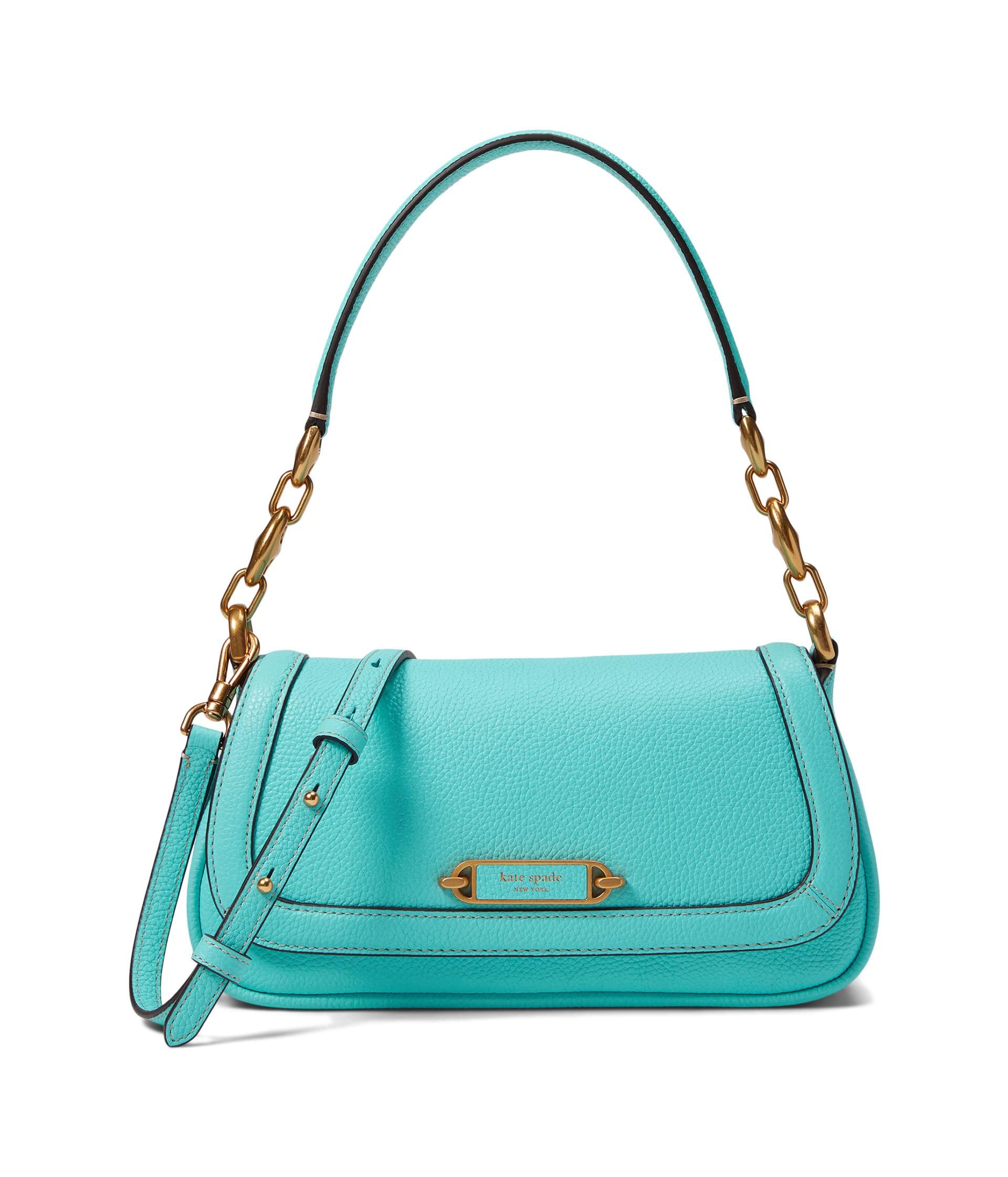 Kate Spade Gramercy Pebbled Leather Small Flap Shoulder Bag in Blue | Lyst