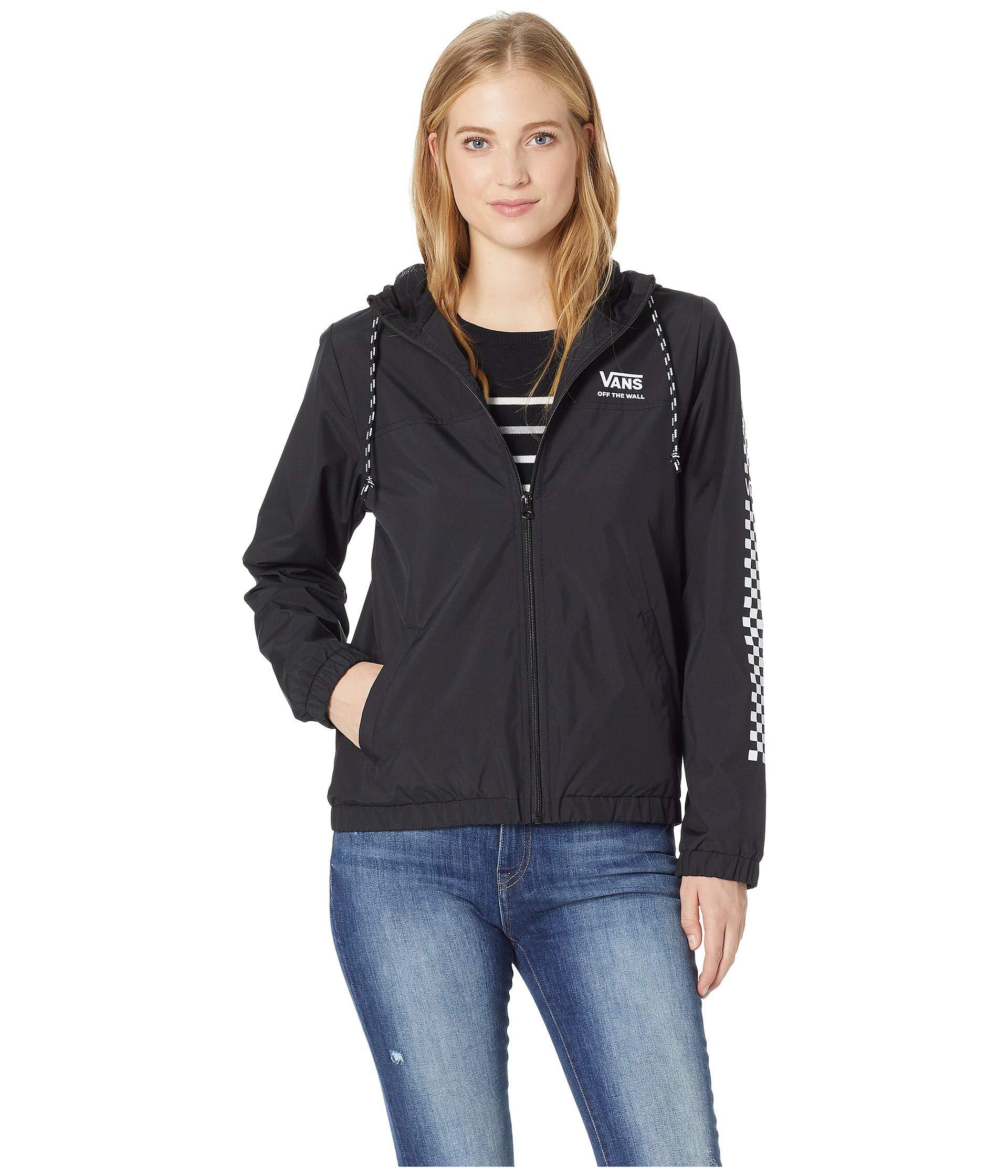 vans kastle black womens windbreaker jacket