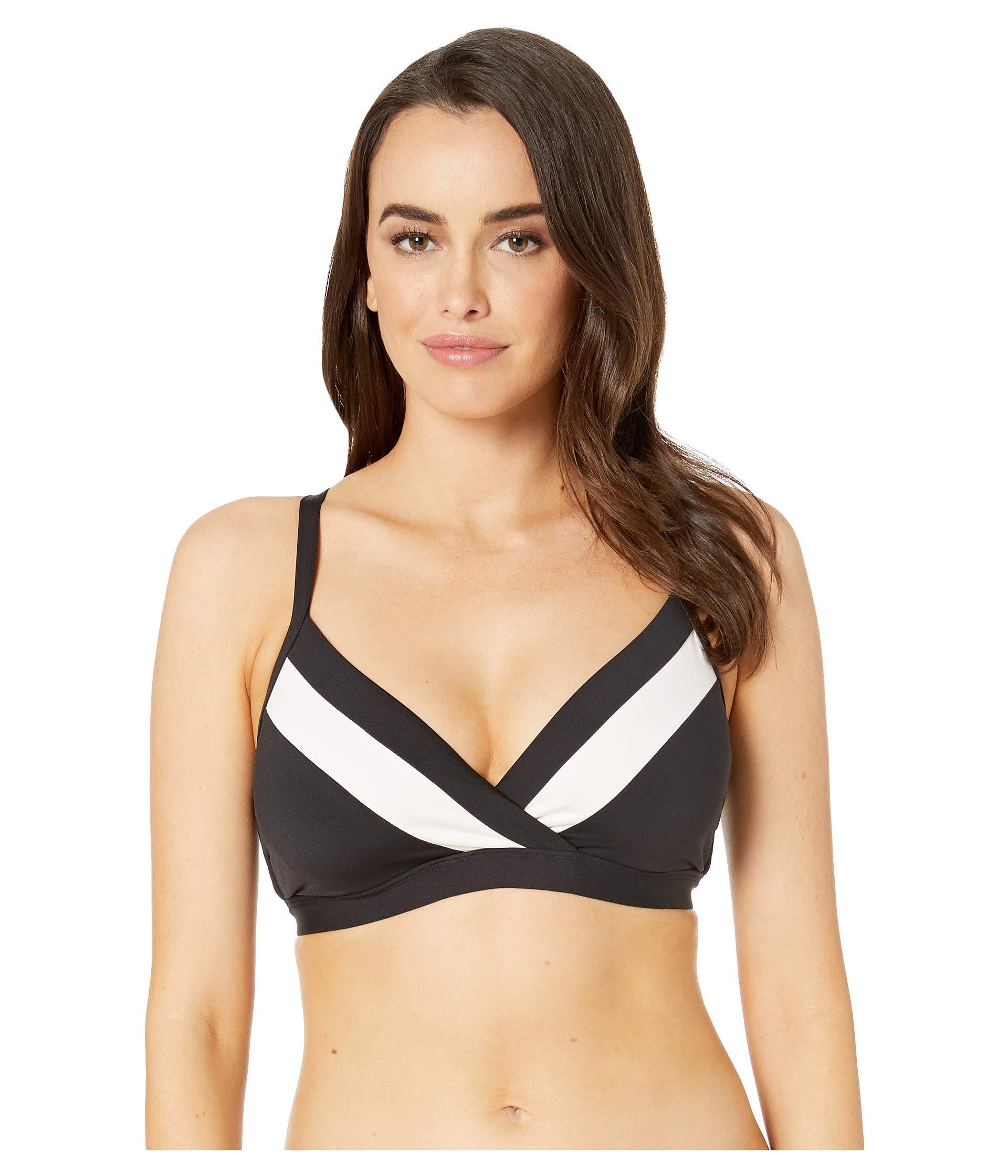 Seafolly Synthetic Wrap Front Ddcup Bralette in Black Lyst