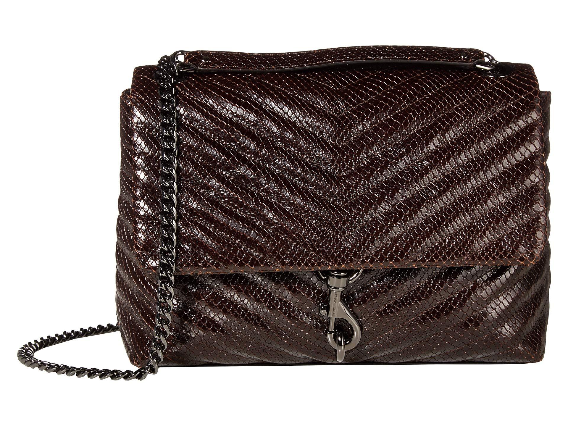 Rebecca Minkoff Leather Edie Flap Shoulder Bag in Black Lyst