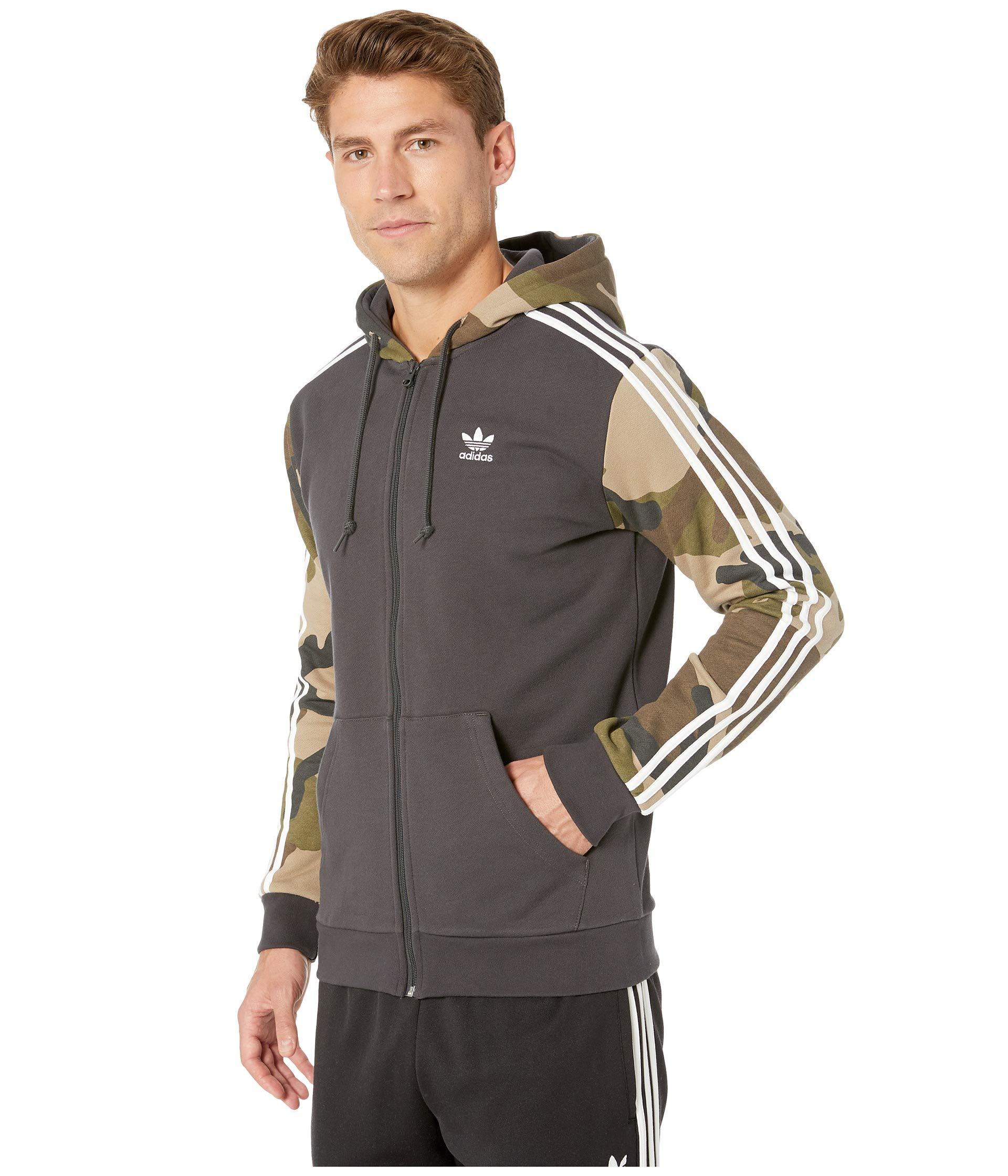 adidas Originals Cotton Camo Full-zip Hoodie (utility Black) Men's  Sweatshirt for Men - Lyst