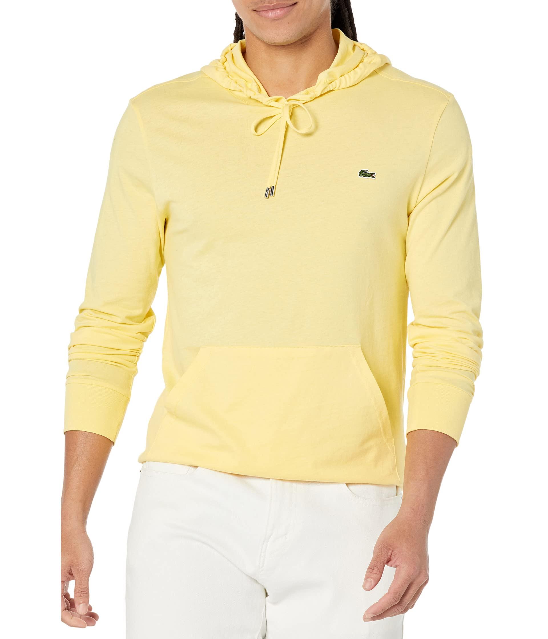 Lacoste Long Sleeve Hoodie Jersey T-shirt W/ Central Pocket in Yellow for  Men | Lyst
