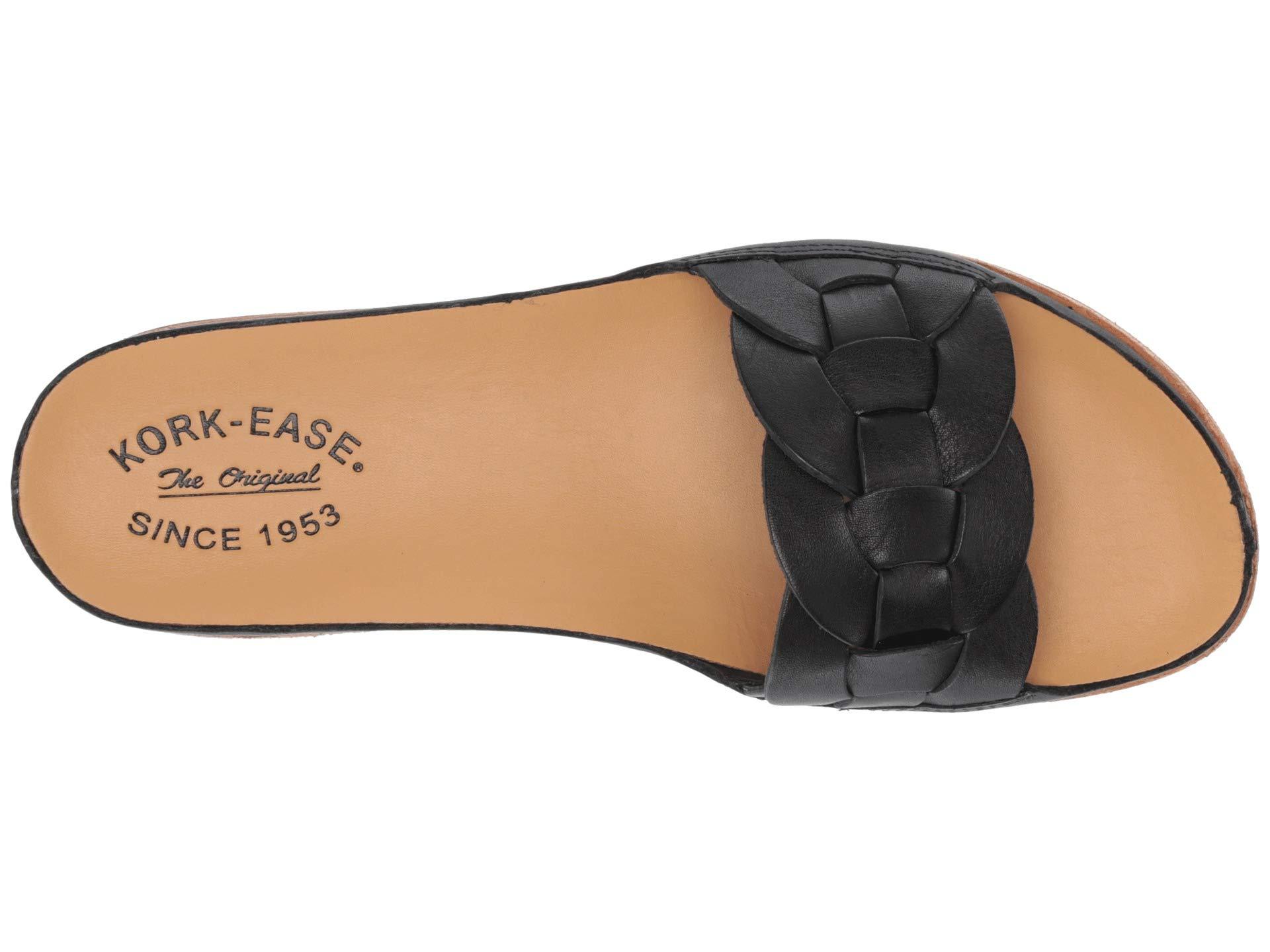 KorkEase Korkease Dolphin Slide Sandal in Black Leather (Black) Lyst