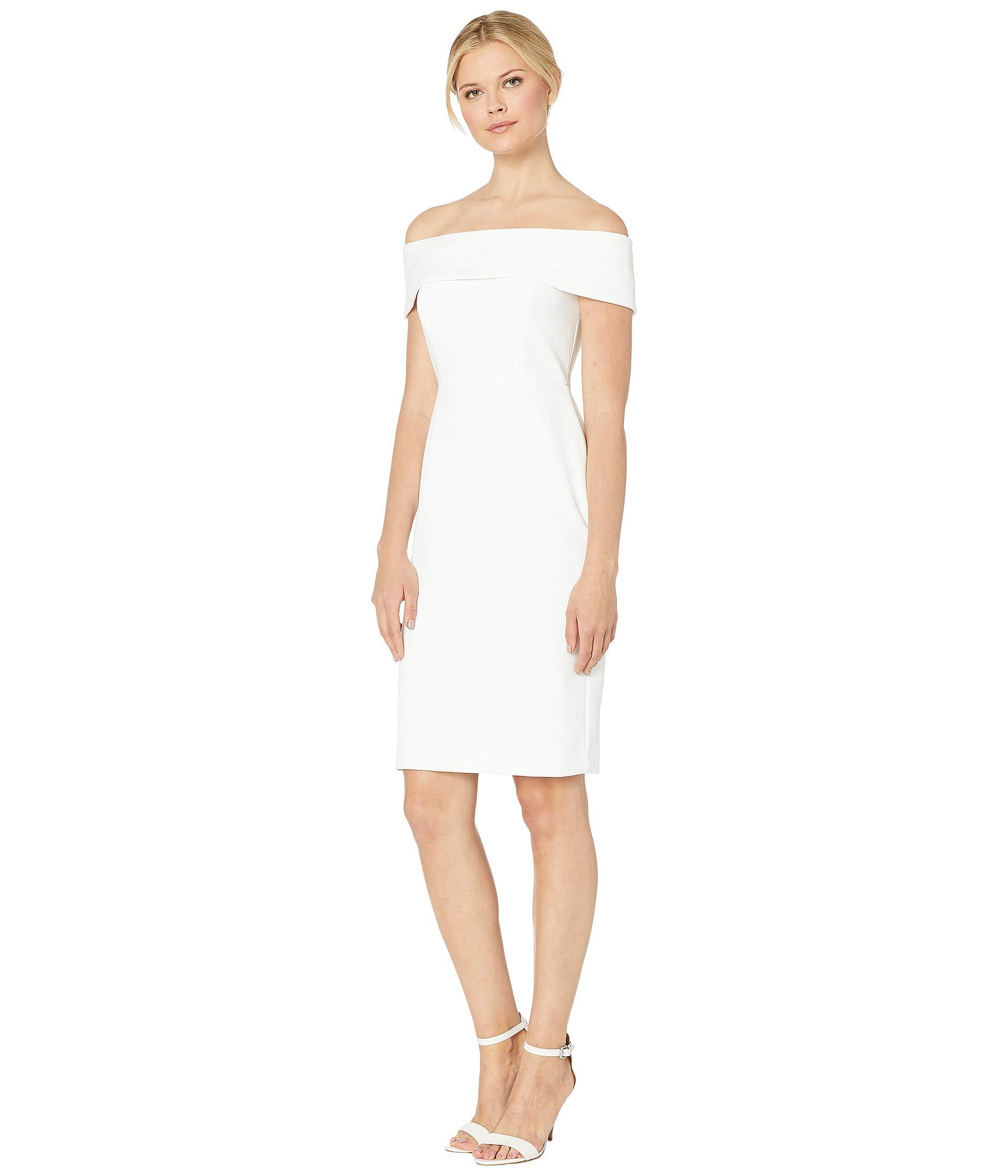 calvin klein white off the shoulder dress