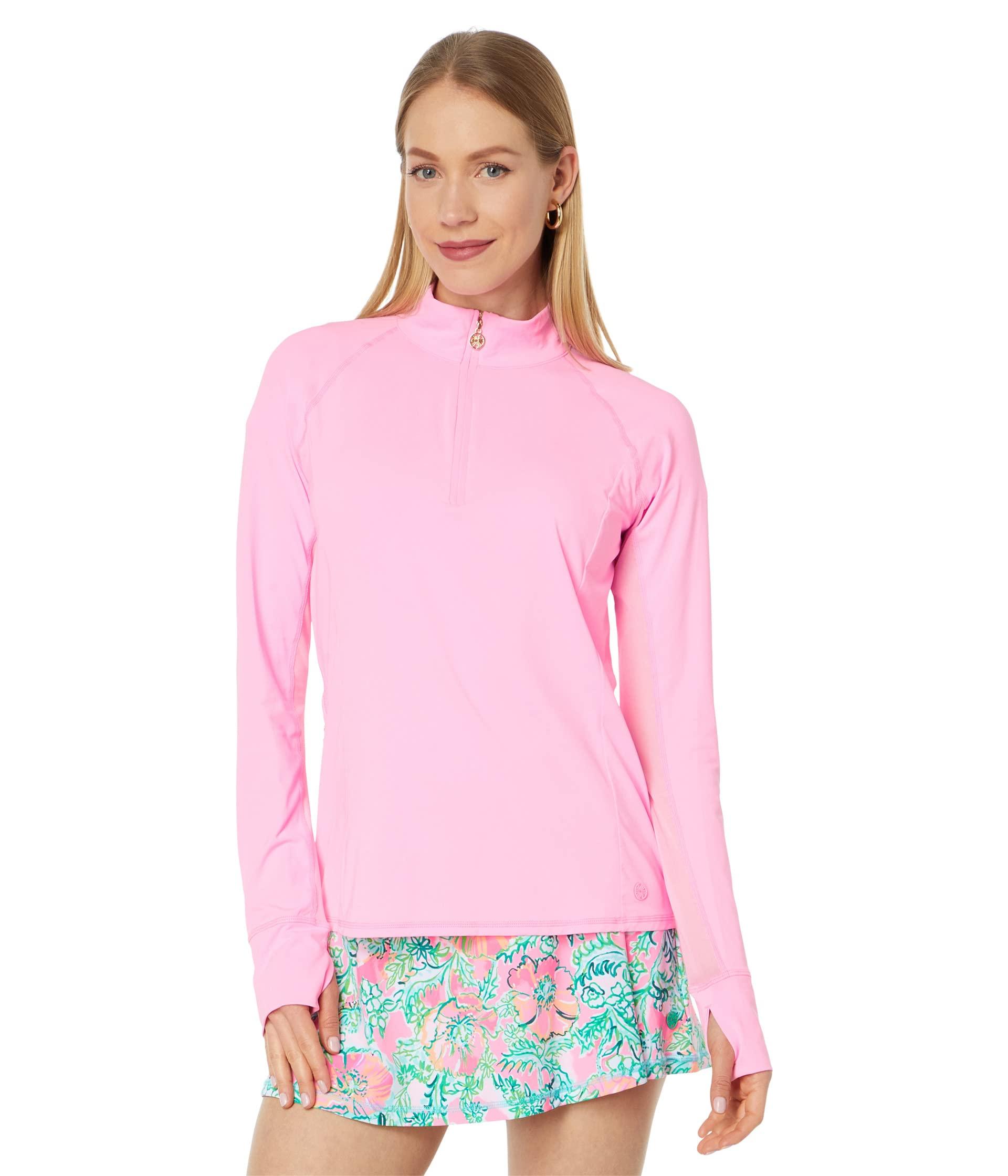 Lilly Pulitzer Marion Mesh Panel 1/2 Zip in Pink | Lyst