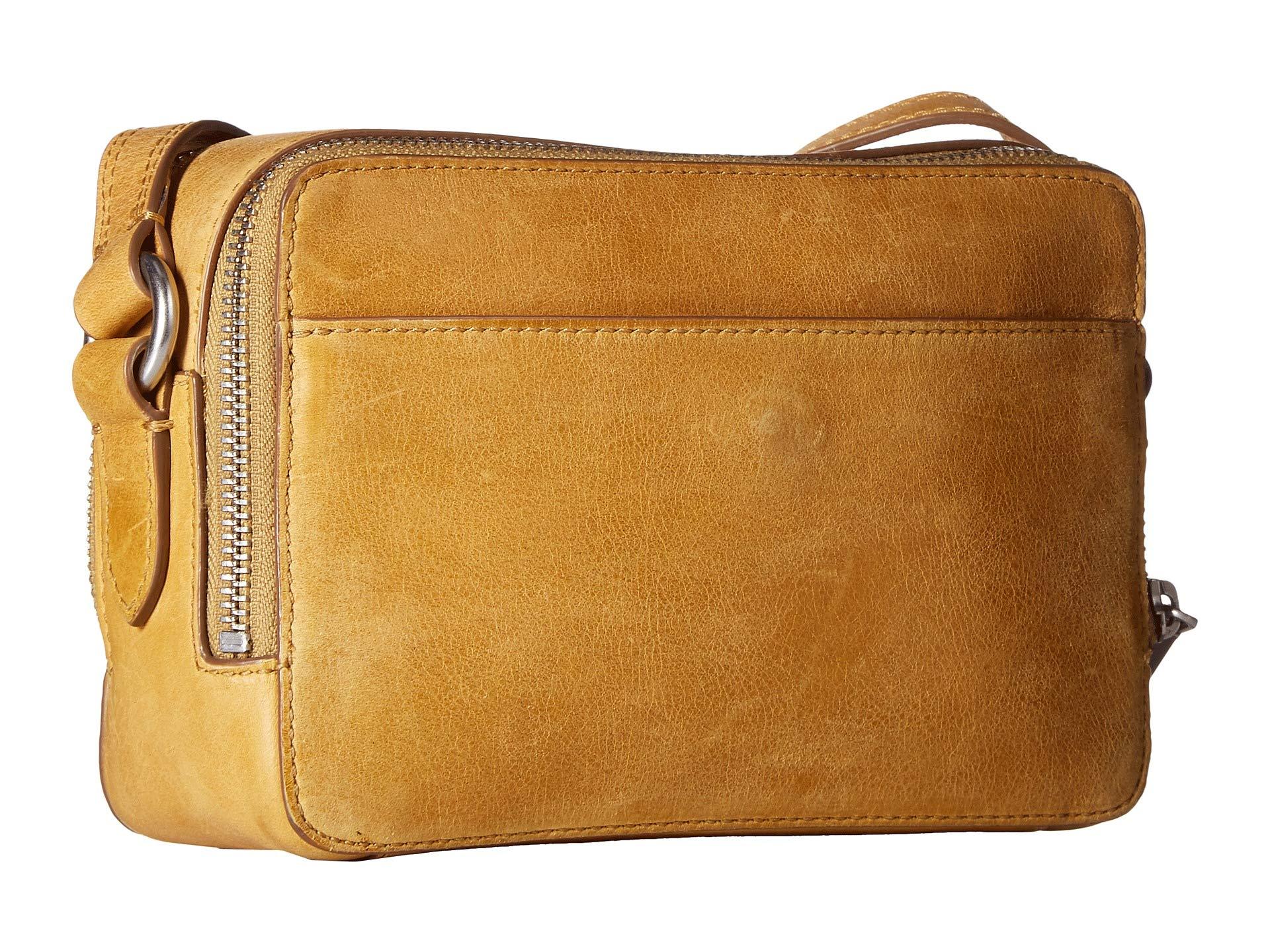 frye leather zip camera bag