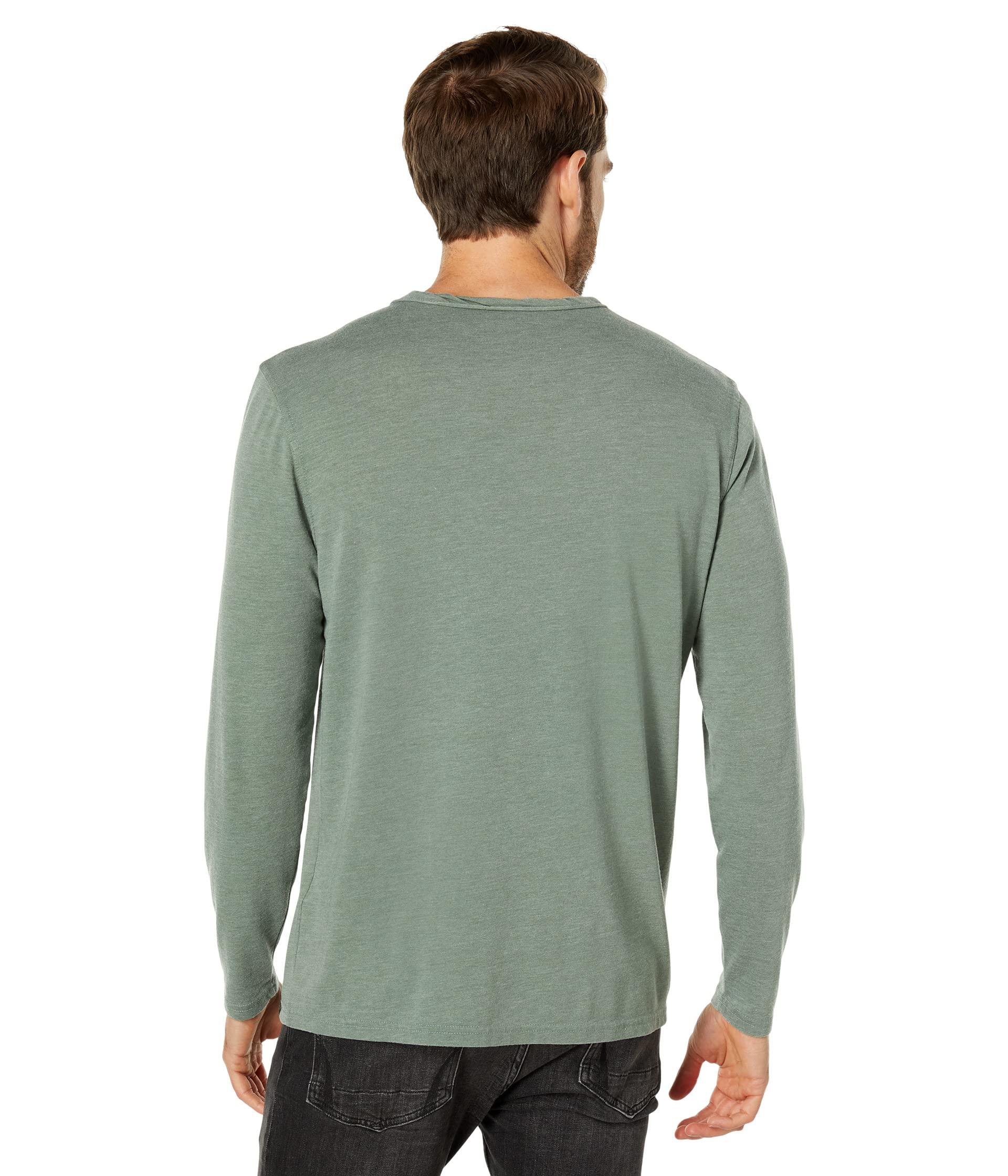 Lucky Brand Venice Burnout Notch Neck Long Sleeve Tee in Green for Men