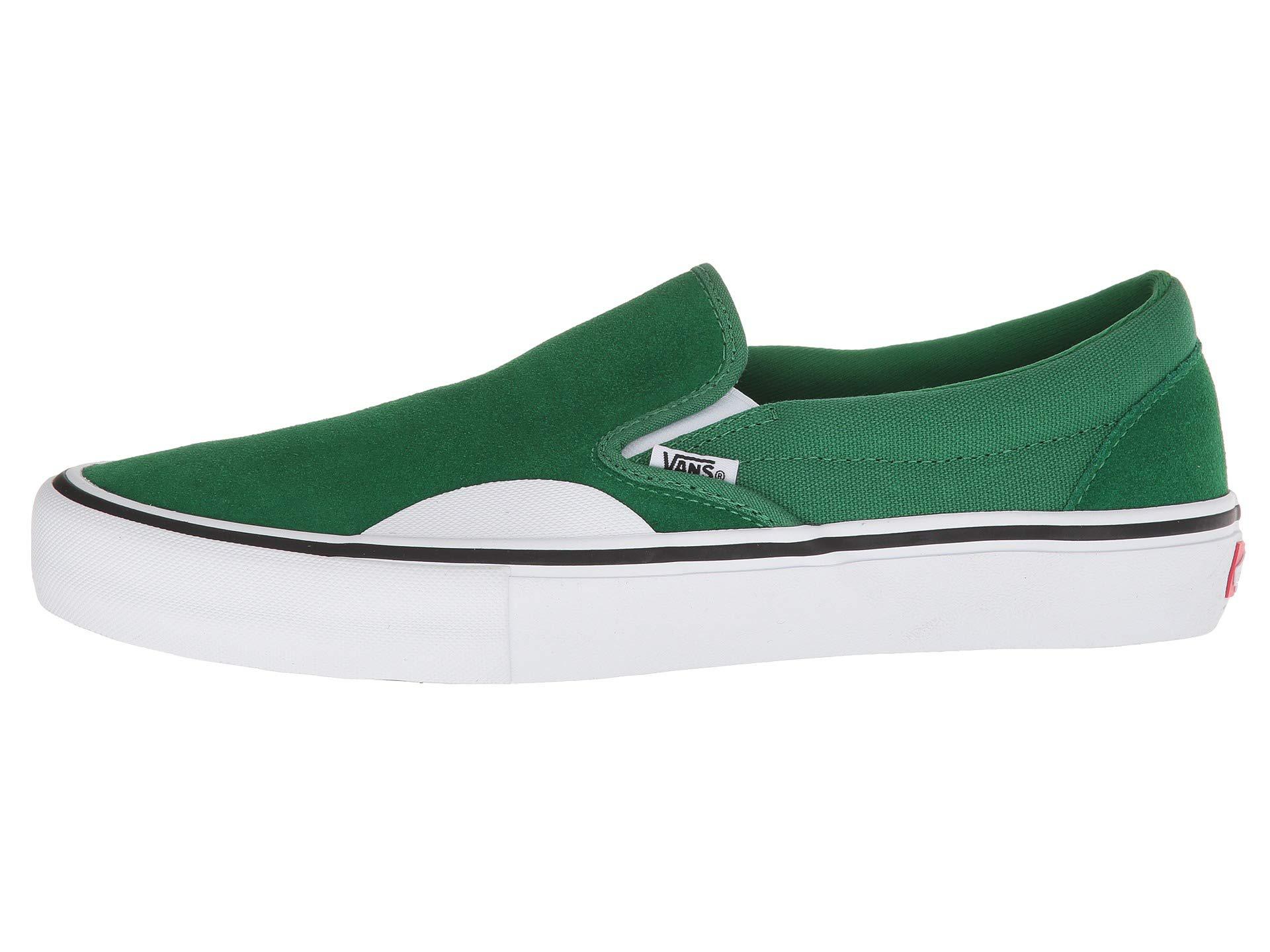 Vans Suede Slip-on Pro (white/white) Men's Skate Shoes in Green for Men |  Lyst