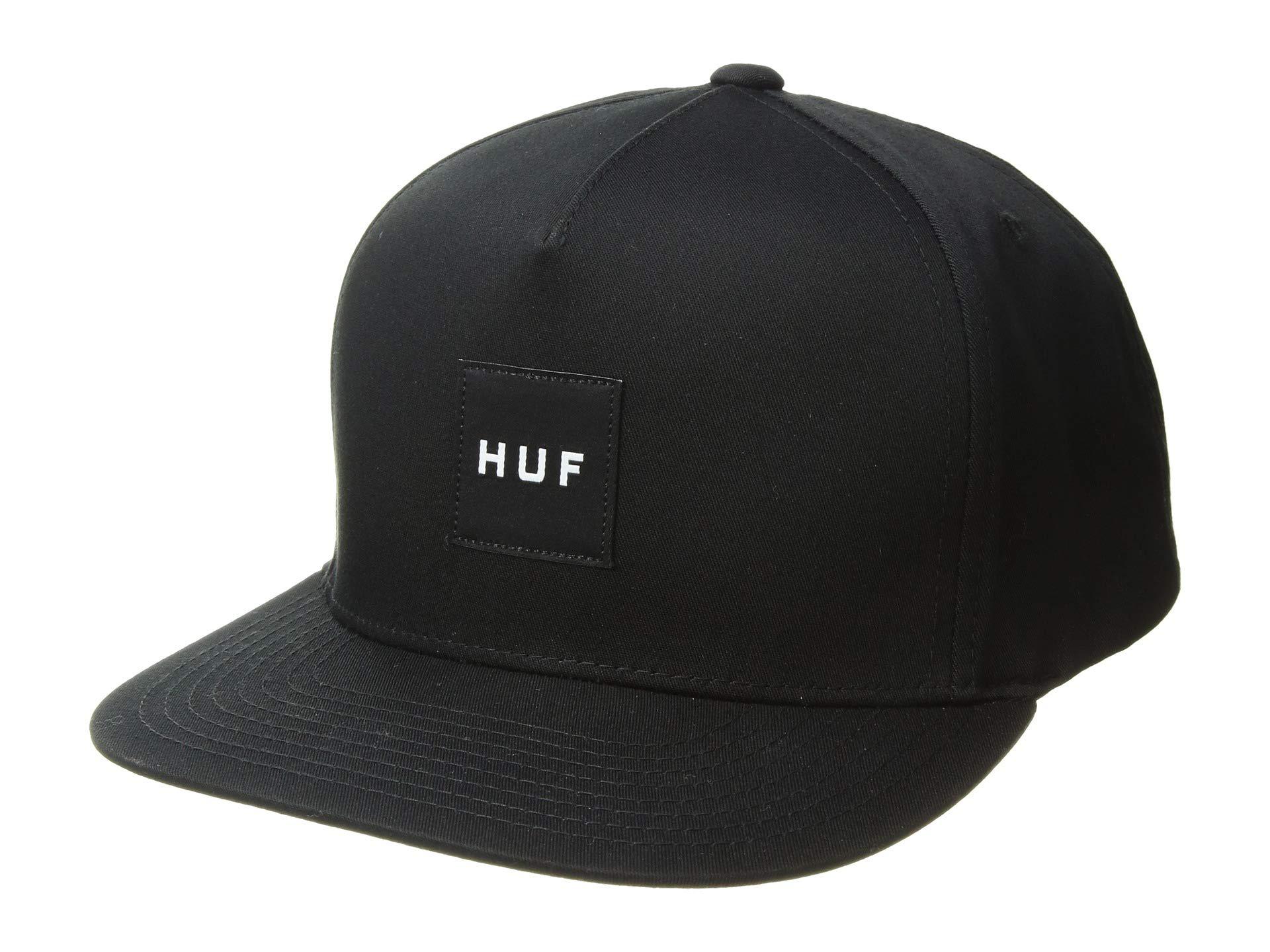 Huf Box Logo Snapback Cap in Black for Men - Lyst