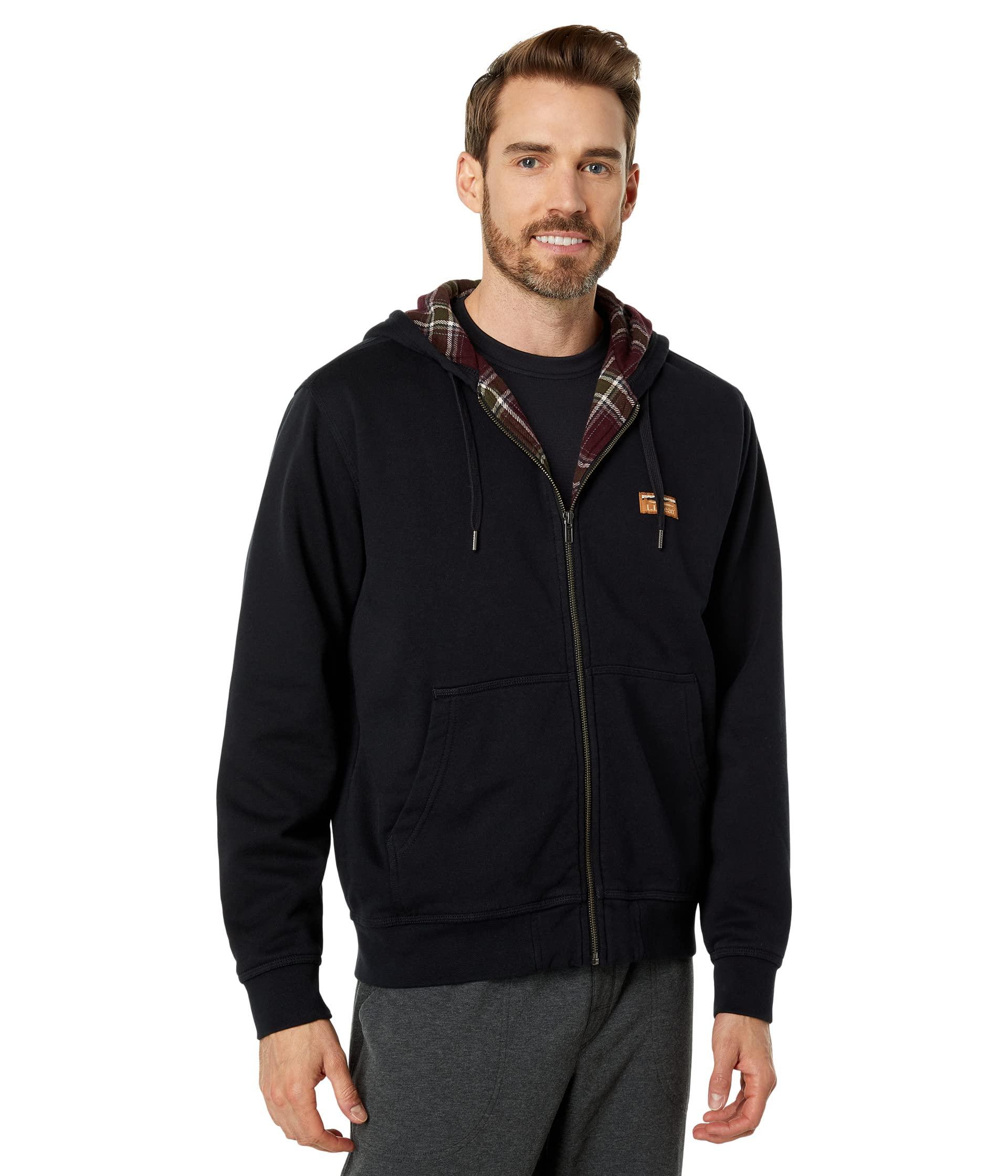 L.L. Bean Katahdin Iron Works Sweatshirt Flannel Lined Hooded Regular in  Black for Men | Lyst