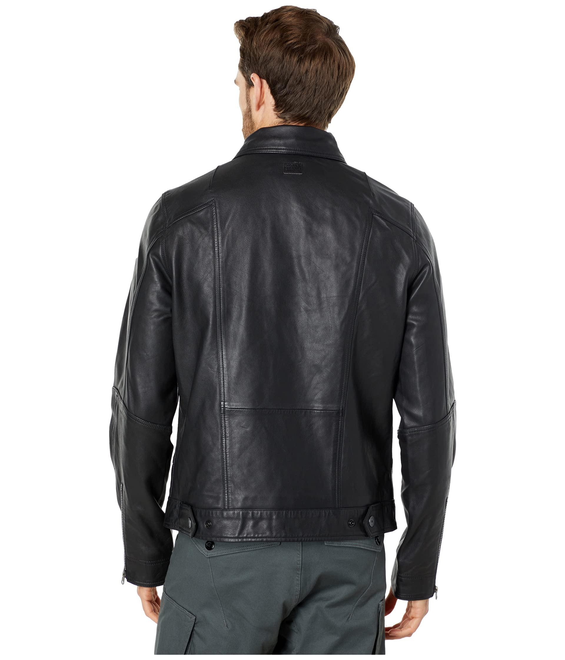 G-Star RAW Flight Leather Jacket in Black for Men | Lyst