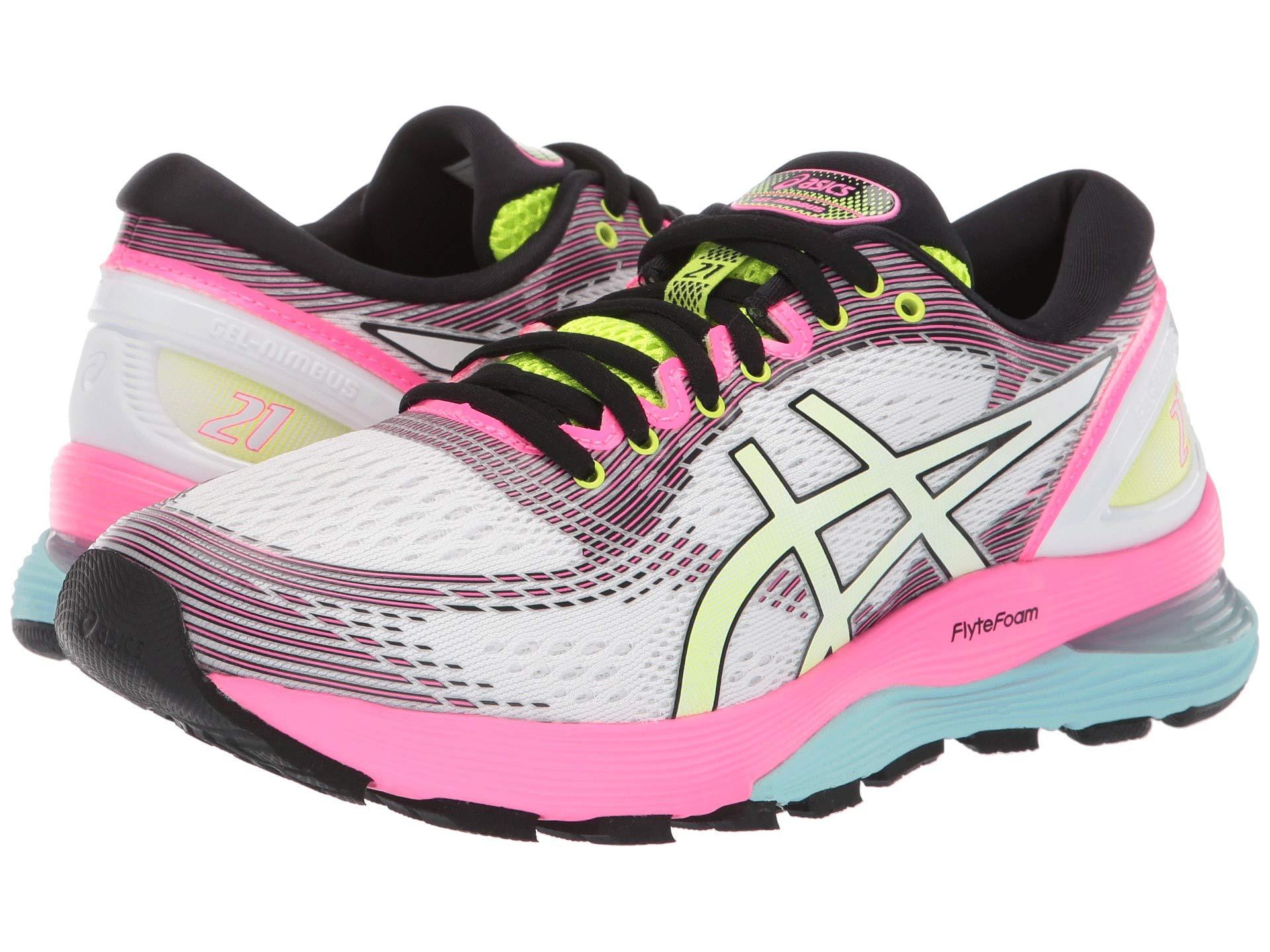 asics gel nimbus 21 white pink
