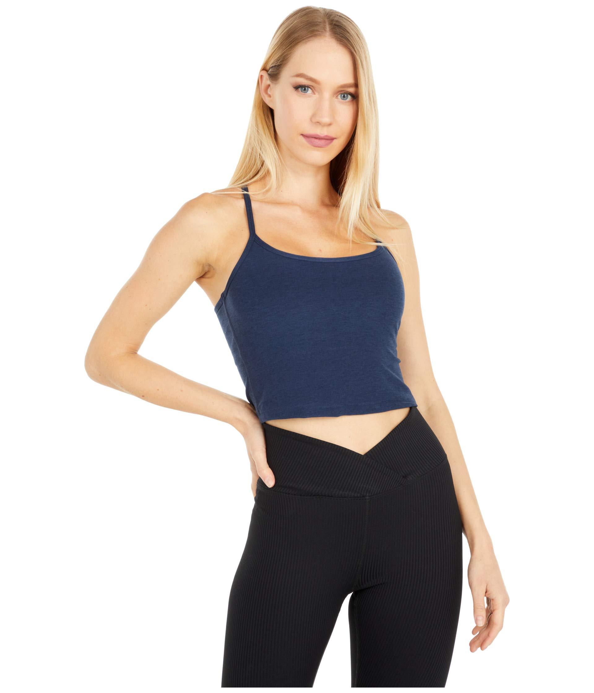 Beyond Yoga Synthetic Spacedye Slim Racerback Cropped Tank Top in Navy ...