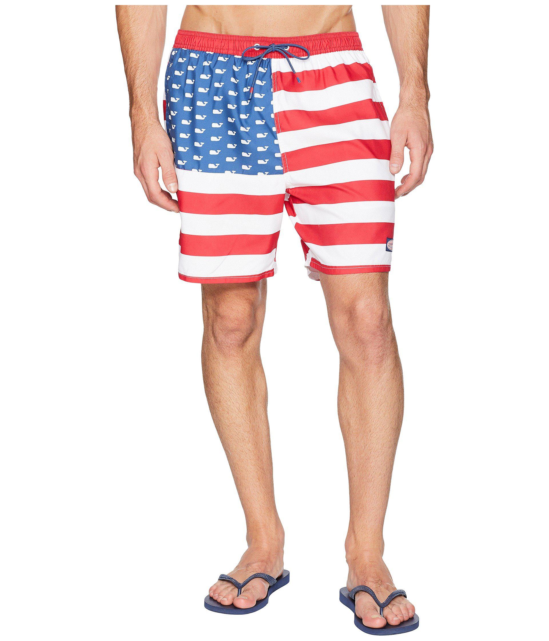 vineyard vines american flag swim trunks