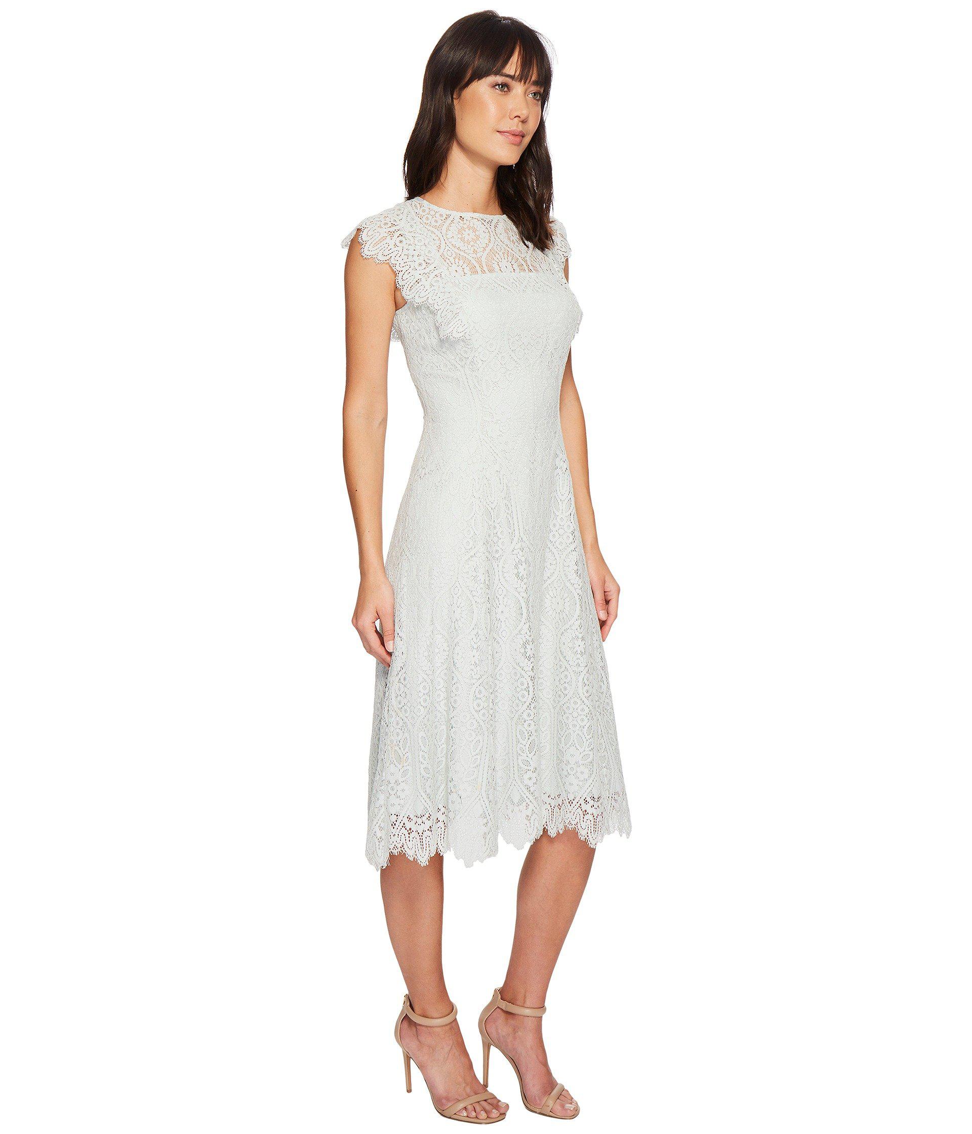 lace flutter sleeve dress