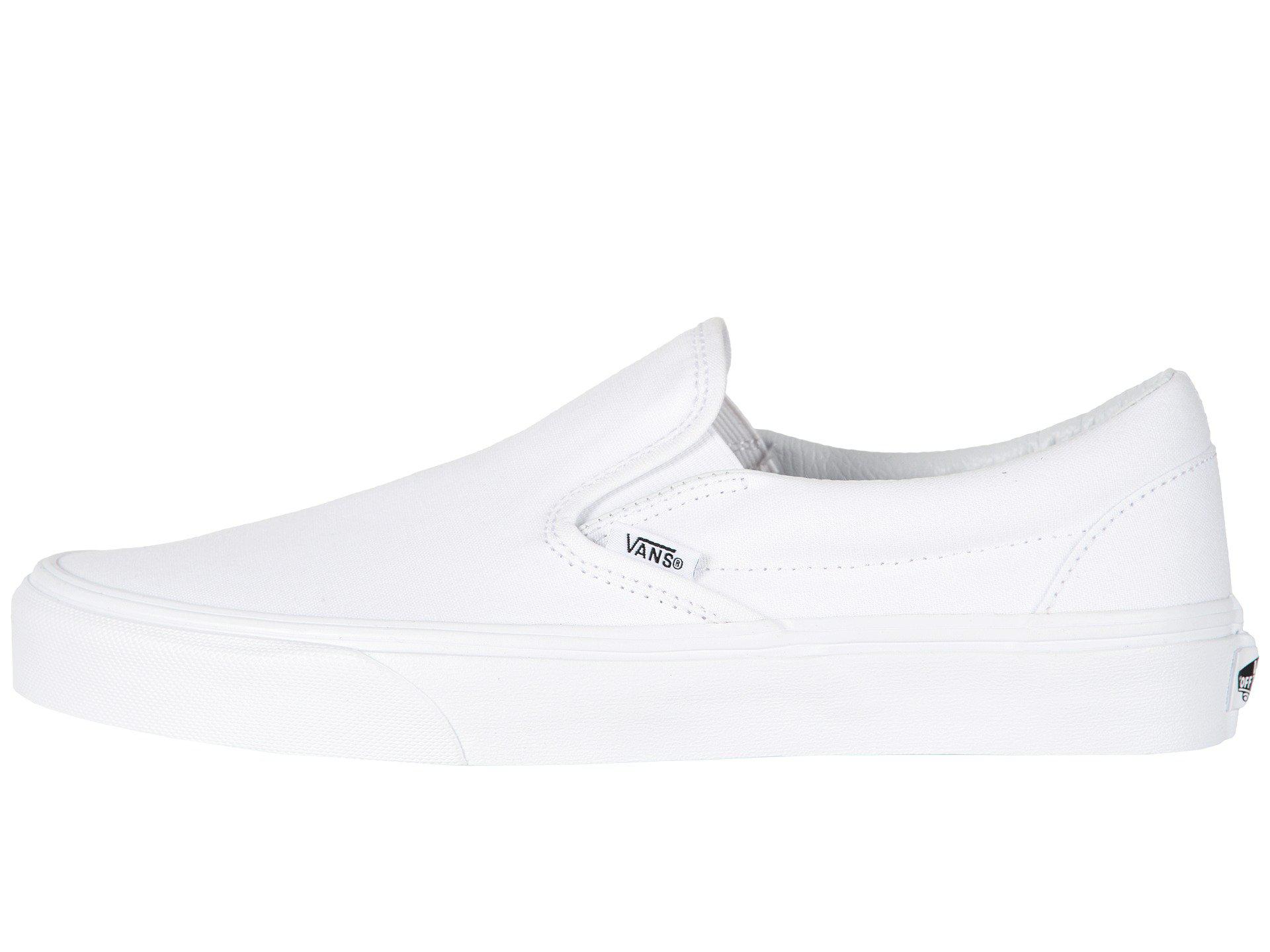 white slip on vans zappos