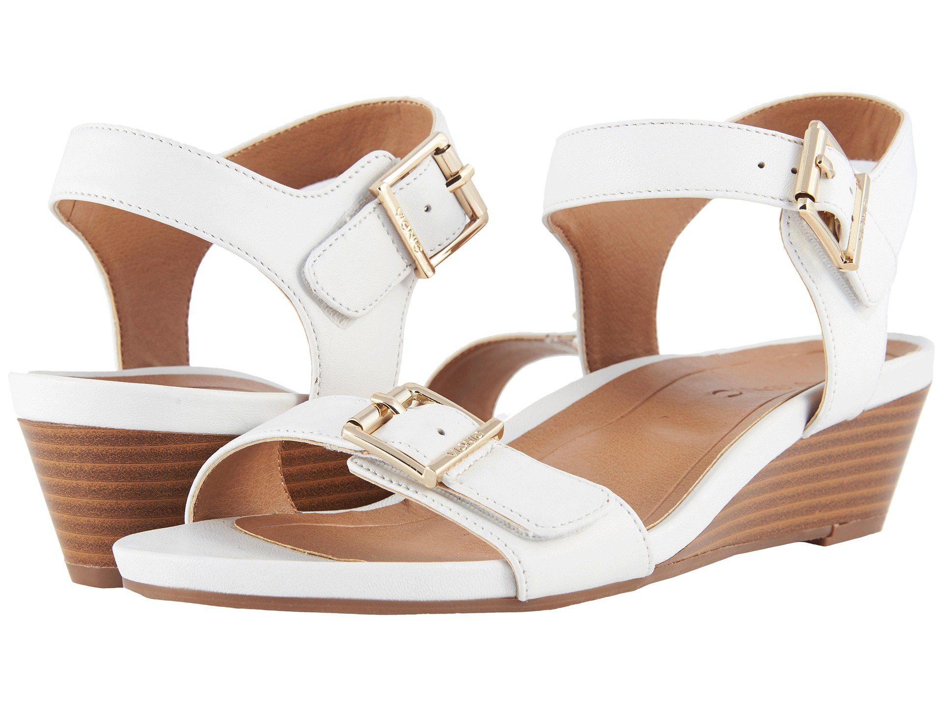 vionic white wedge sandals