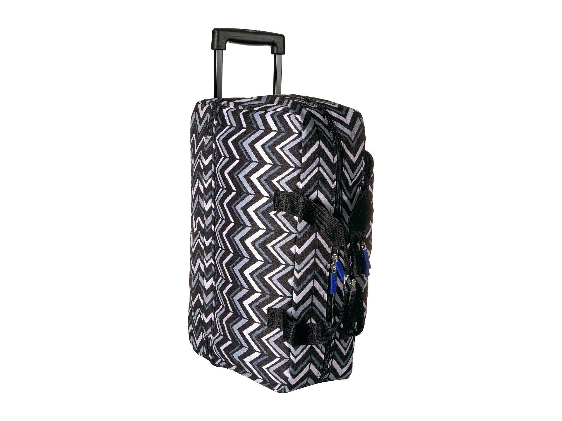 Vera Bradley Synthetic Wheeled Carryon (lotus Chevron) Carry On Luggage in Black Lyst