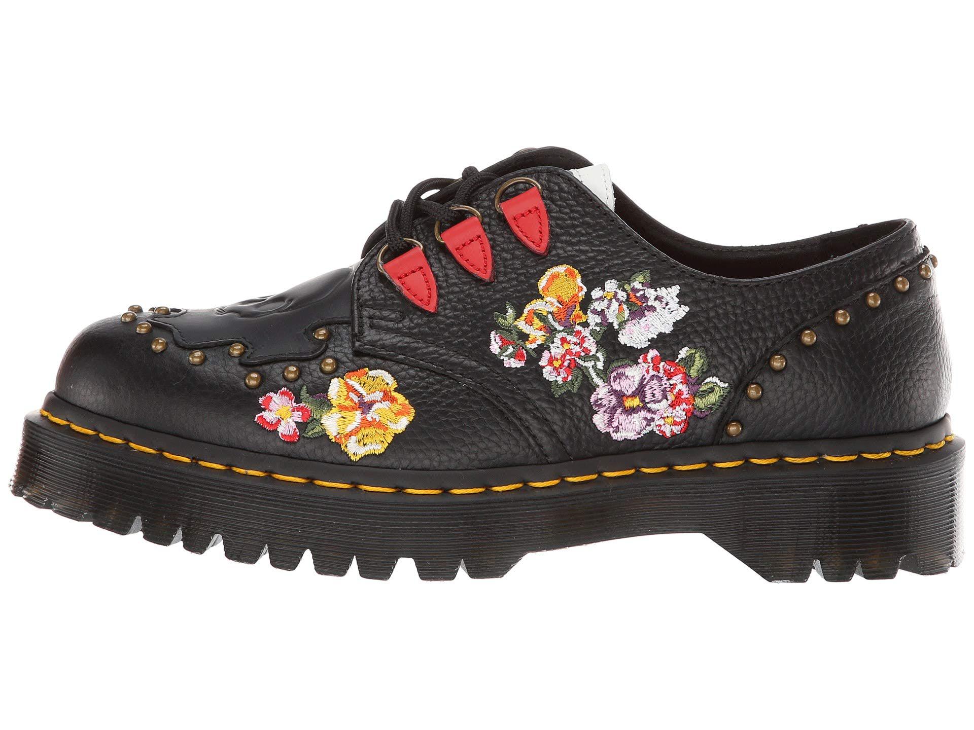 Dr martens serova black embroidered chunky flatform shoes hotsell