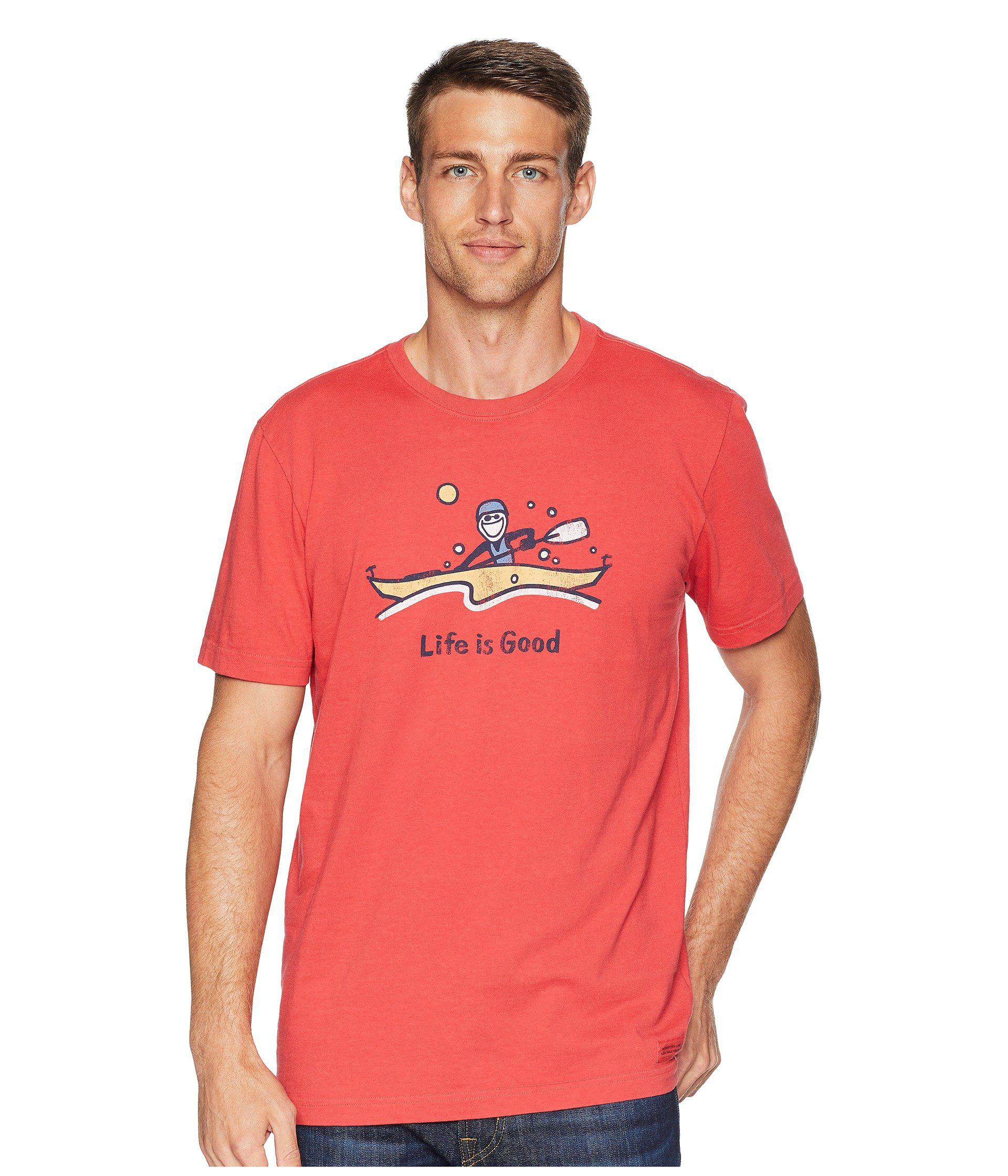 Life Is Good. Cotton Jake Kayak Crusher Tee (americana Red