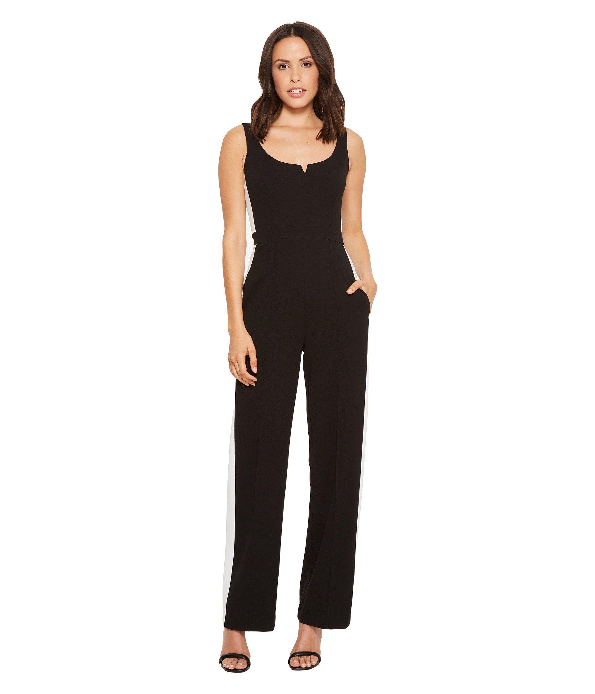 donna morgan jumpsuit with side stripe