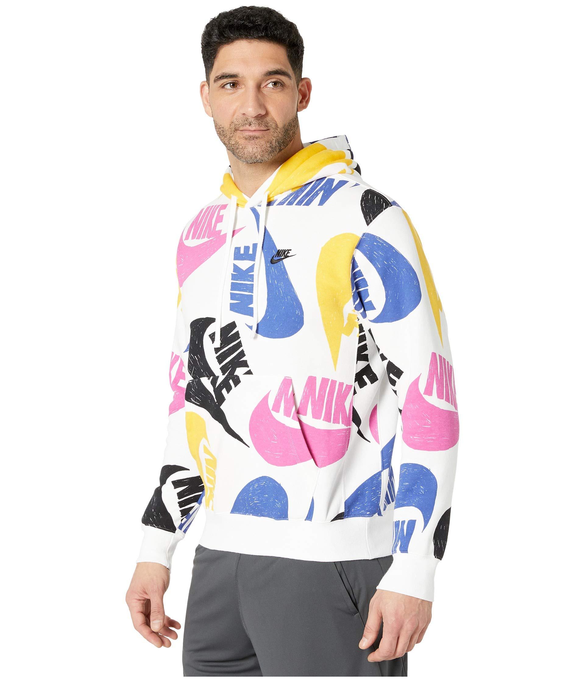 Nike Fleece Nsw Club Hoodie Pullover All Over Print 1 in White for Men |  Lyst