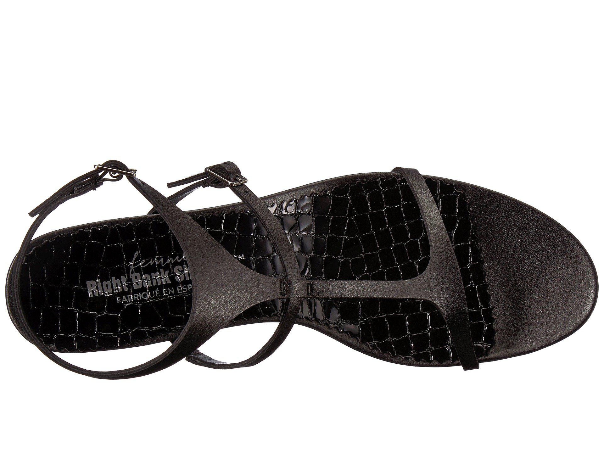 Right Bank Shoe Co. Leather Helena Sandal (black) Shoes - Lyst