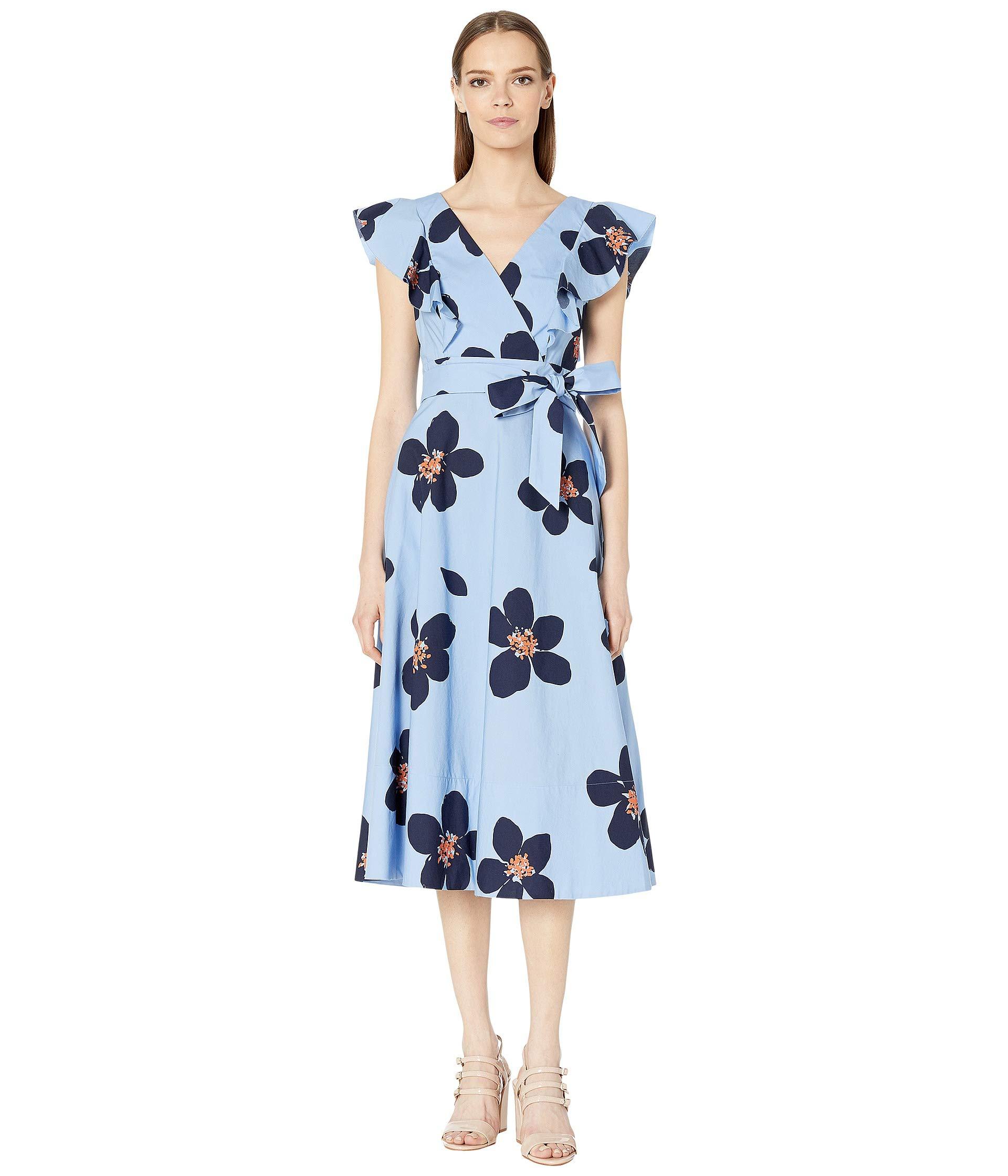 Kate Spade Grand Flora Midi Dress in Blue Lyst