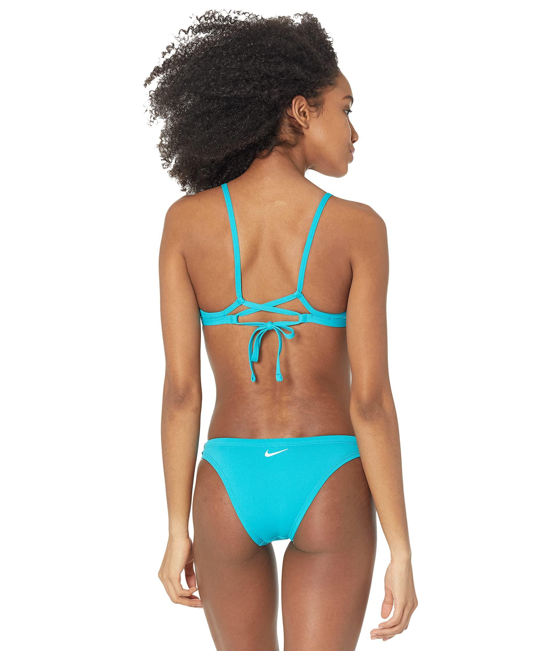 Nike Synthetic Hydrastrong Solid Tie Back Bikini Top in Blue - Lyst