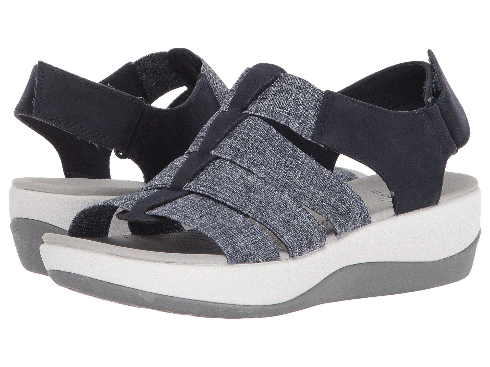 Clarks Cloudsteppers S Arla Shaylie Platform Sandal Shoes in Blue | Lyst