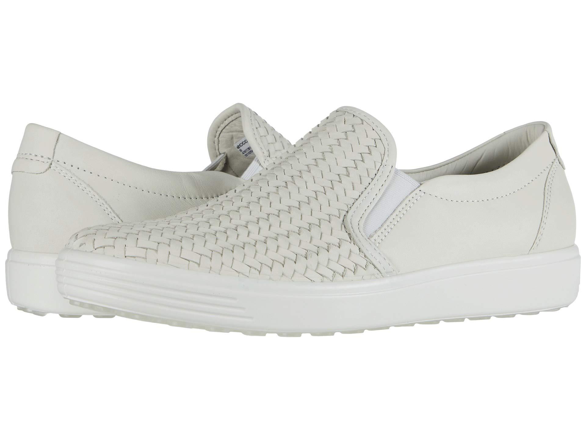 Ecco Leather Soft 7 Woven Slip-on Ii in White - Save 30% - Lyst