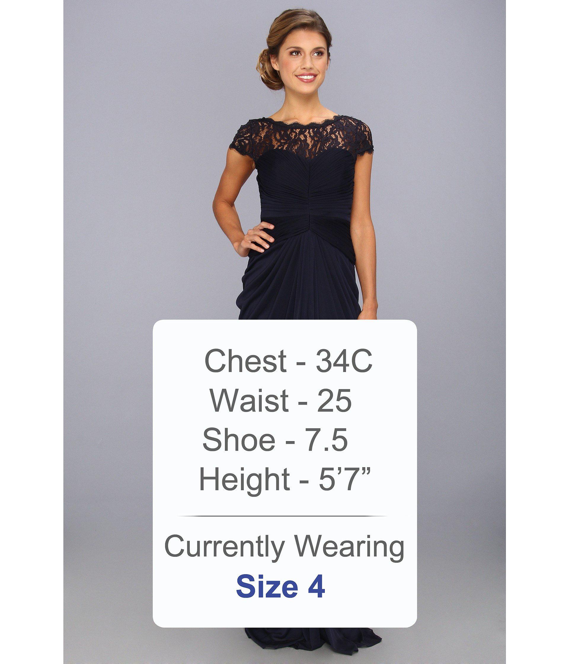 Adrianna Papell Lace Bodice On Draped Skirt Ink Dress In Blue Lyst