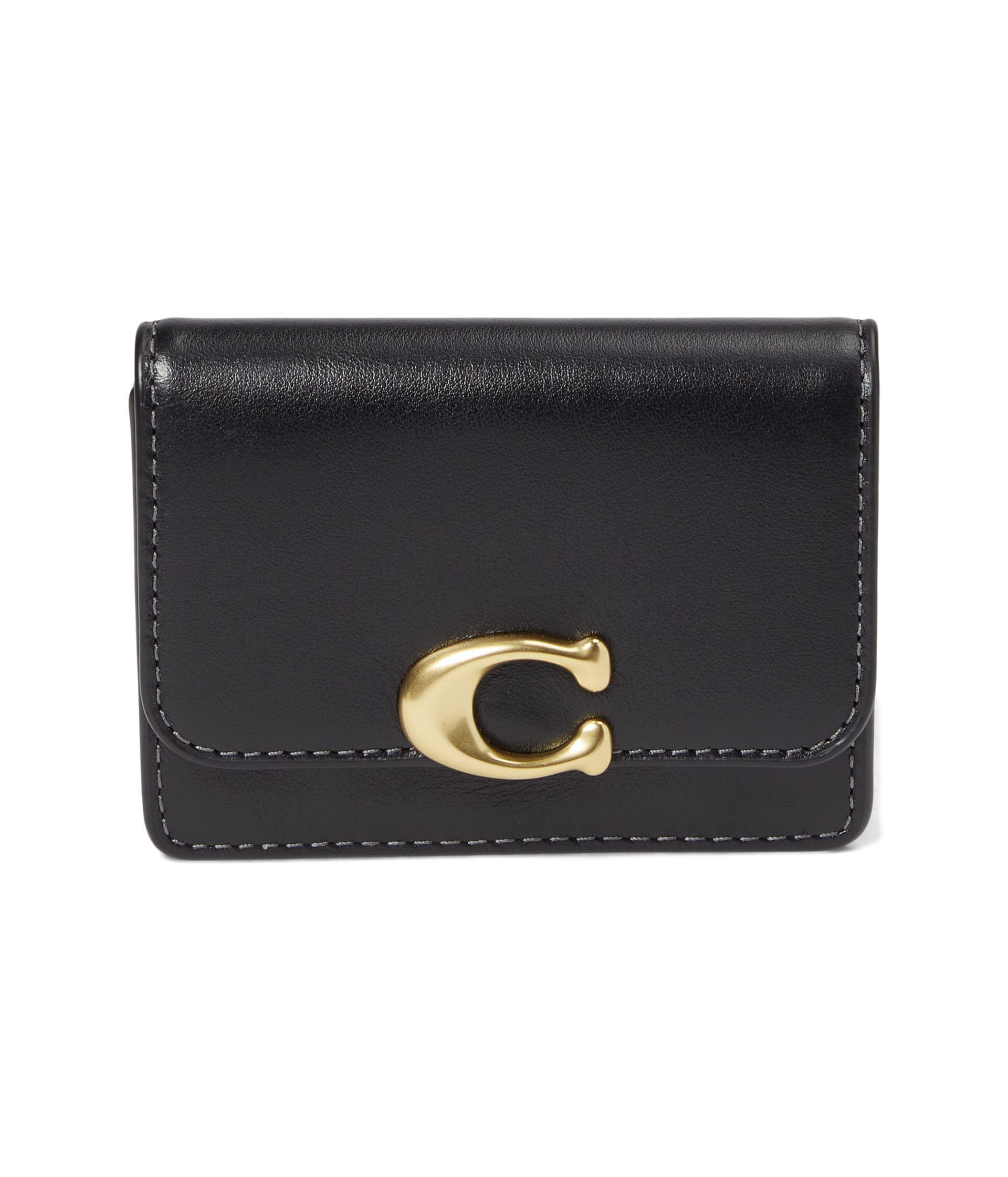 COACH Luxe Refined Calf Leather Bandit Card Case in Black | Lyst