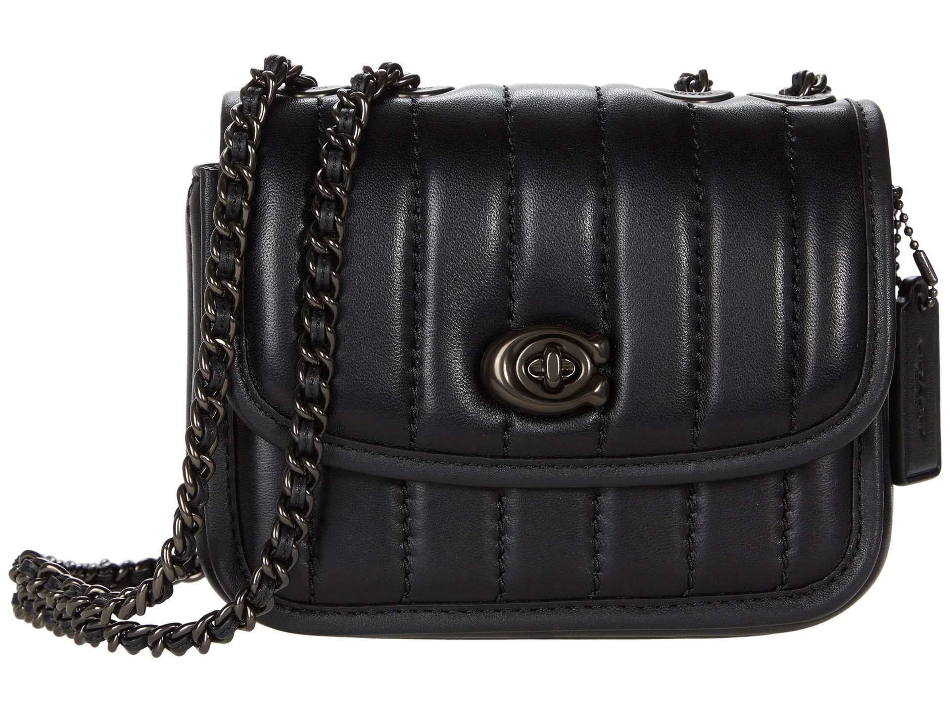 COACH Quilted Leather Madison Shoulder Bag 16 in Black | Lyst