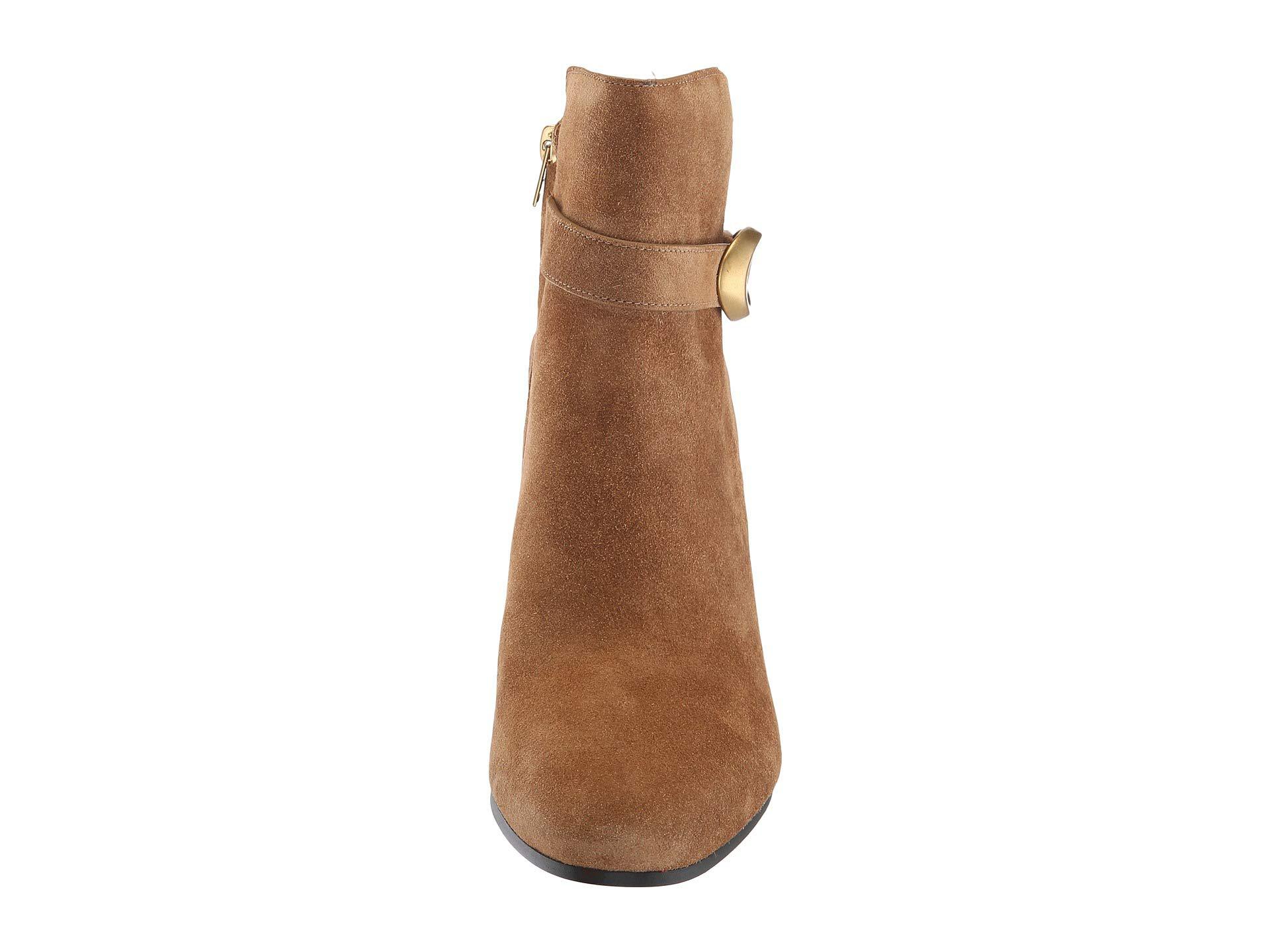 coach delaney signature buckle heel bootie