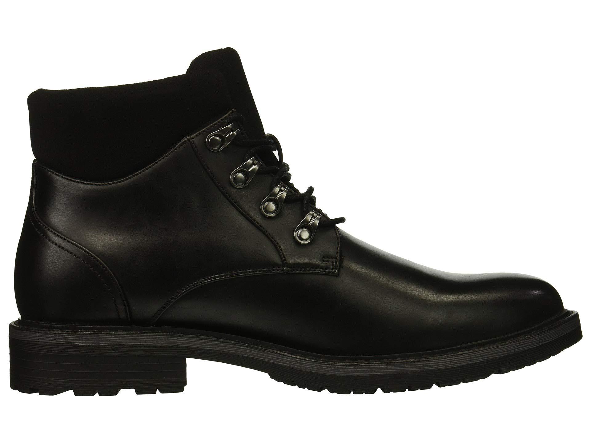 bainx short combat boot with suede collar