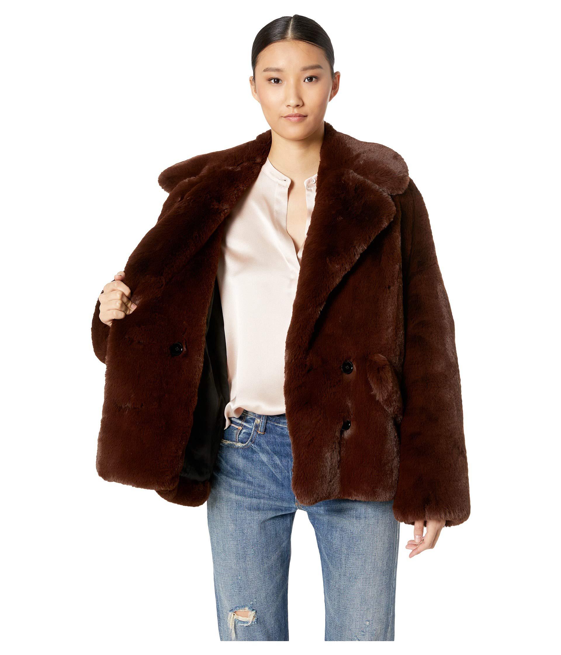 The Kooples Cropped Fake Fur (brown) Women's Coat | Lyst