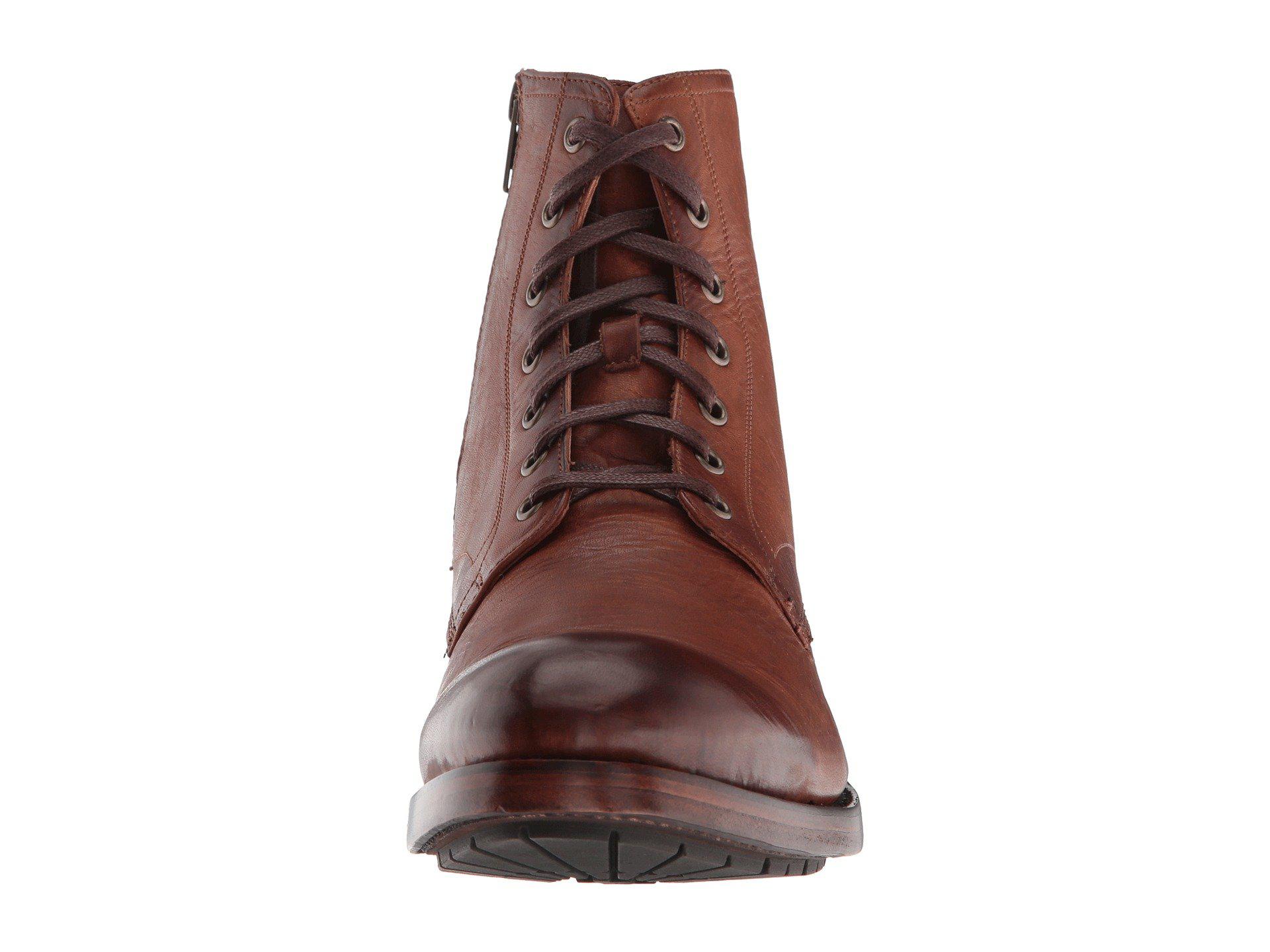 frye bowery lace up cognac