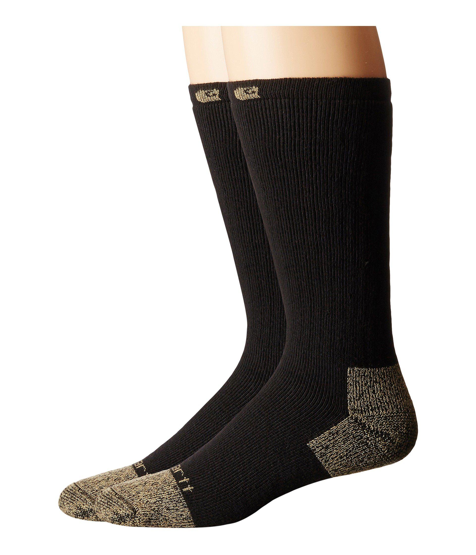 Carhartt 2 Pack Full Cushion Steeltoe Cotton Work Boot Socks in Black