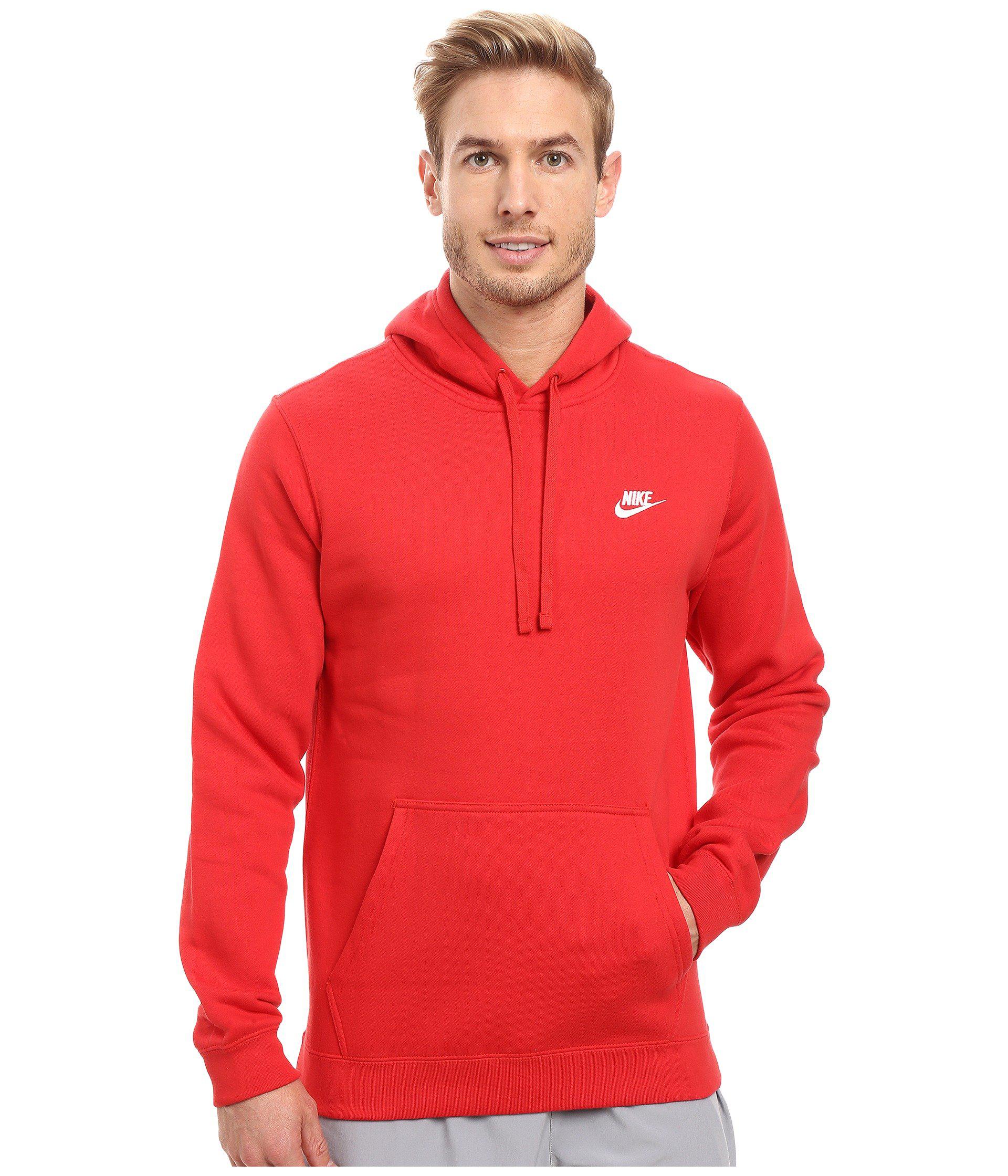 nike club red hoodie