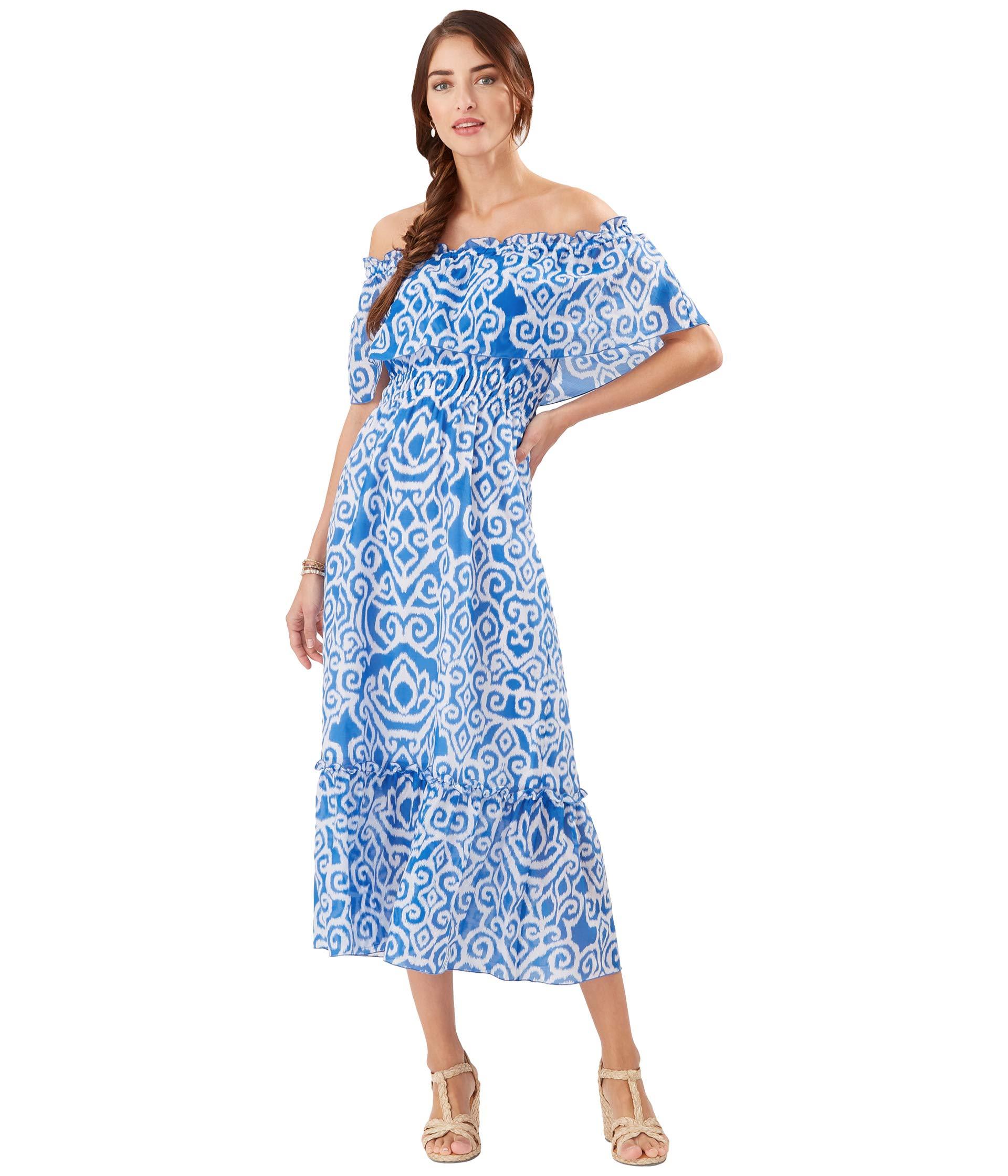 Tommy Bahama Cotton Calli's Calypso Off-the-shoulder Midi Dress in Blue ...
